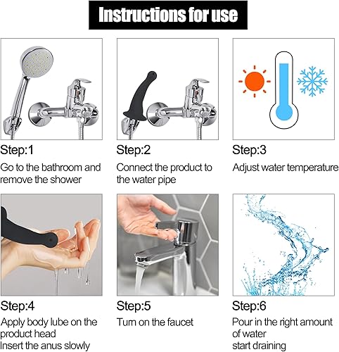 Miniatura 4 de Enema de ducha de silicona con 4 agujeros, accesorios de ducha para ducha anal, sistema de ducha, limpiador anal de agua de mano, kit de limpieza