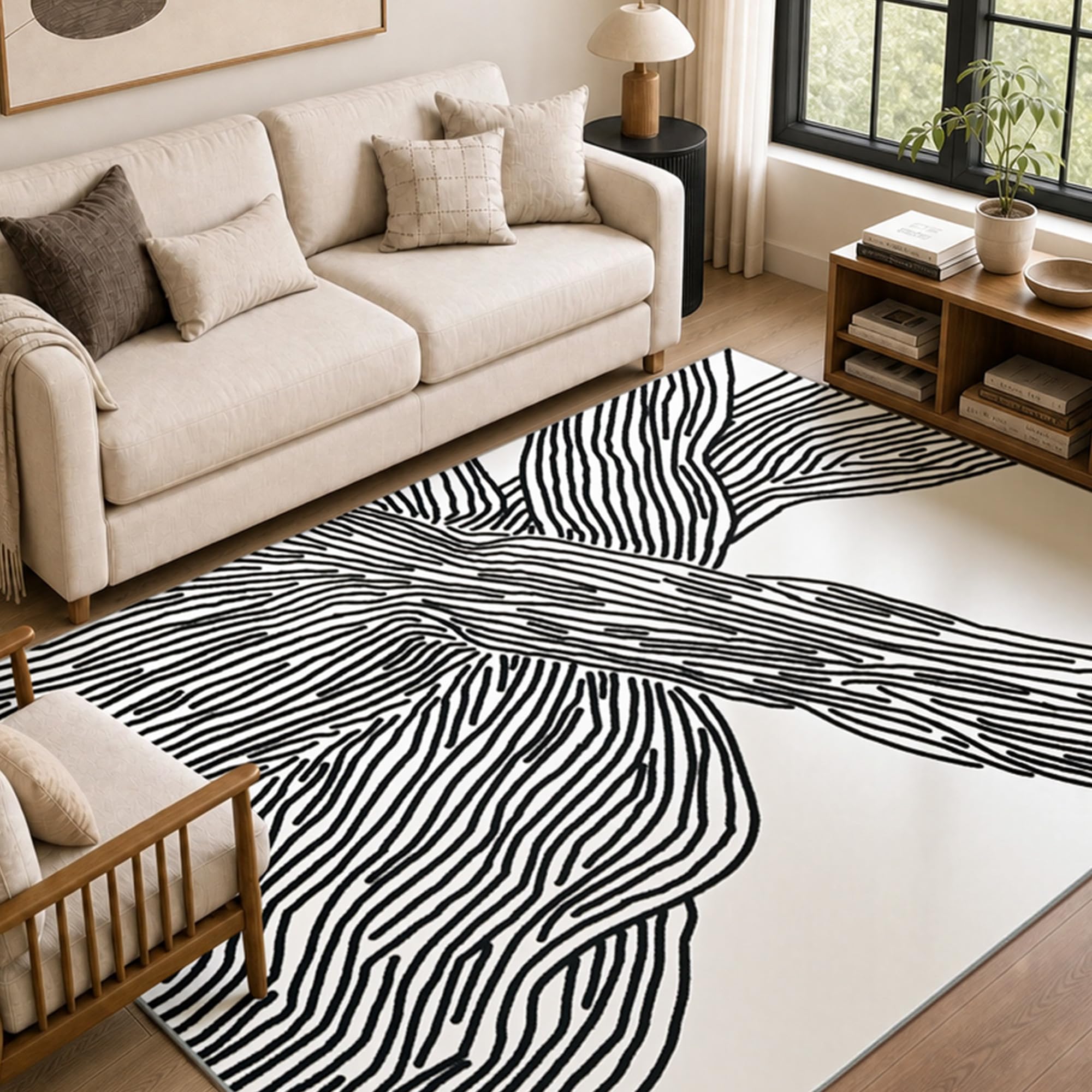 Photo 1 of YIHOUSE Washable Area Rug, 6x9 Ft Zebra Rug
