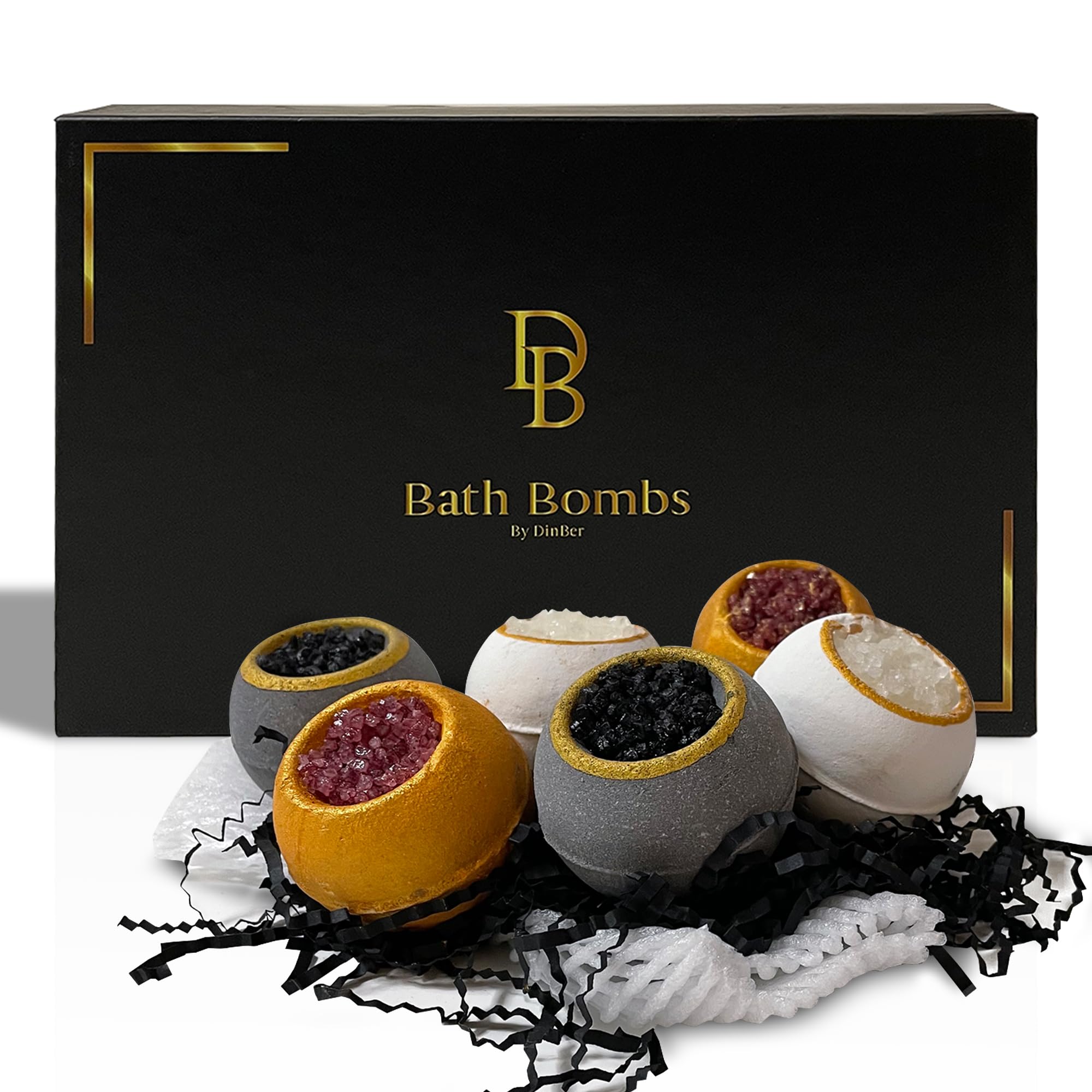 Bath Bombs, 6PC Luxury Gift Set, Girls Gifts, Mothers day Surprise, Valentines Day, Relaxing Kit, Bath Bombs for Women, Organic, Non Toxic, for Sensitive Skin, Natural, Lavender, Essential Oils & Salt