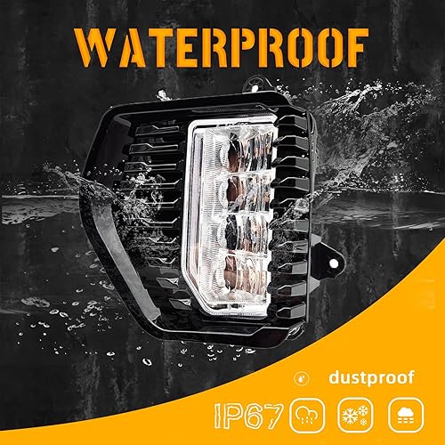 Miniatura 2 de Luces antiniebla LED para GMC Sierra 1500 LED 2019-2022 Lámparas antiniebla de conducción con interruptor de montaje izquierdo+derecha