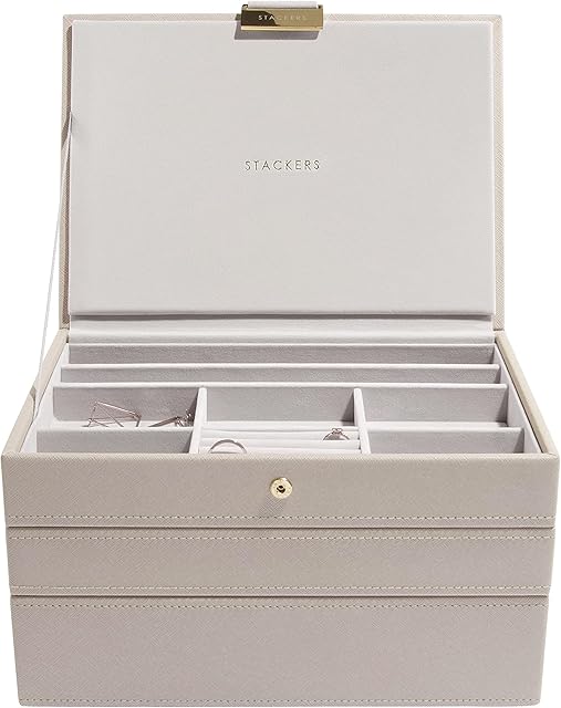 Stackers Taupe Classic Medium Jewellery Box, Set of 3