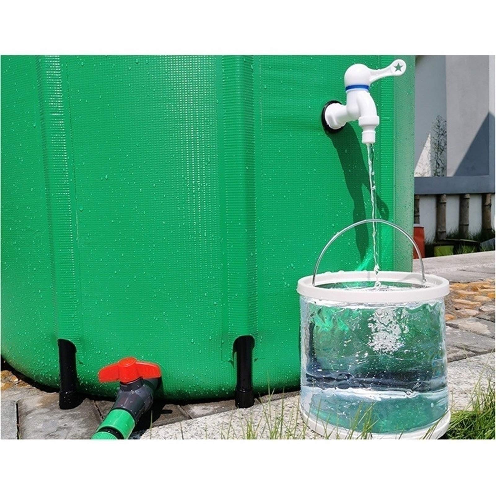 Barril de lluvia plegable con tanque de agua flexible y malla de filtro para un riego eficiente del jardín