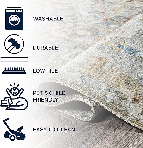 Miniatura 4 de JONATHAN Y WSH320A-3 Shaemus Bohemian Medallion - Alfombra lavable a máquina, bohemio, clásica, costera, tradicional para sala de estar, comedor,