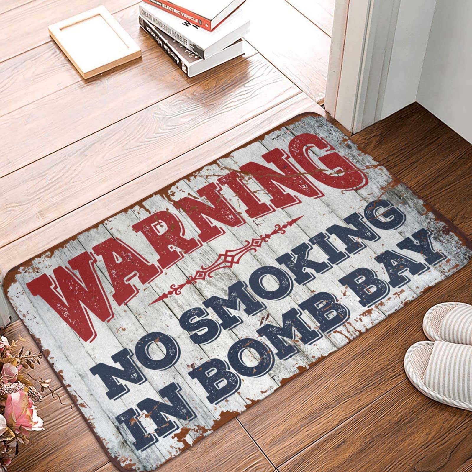 Tapis en caoutchouc pour garage COTECI 65x90 cm interdiction de fumer