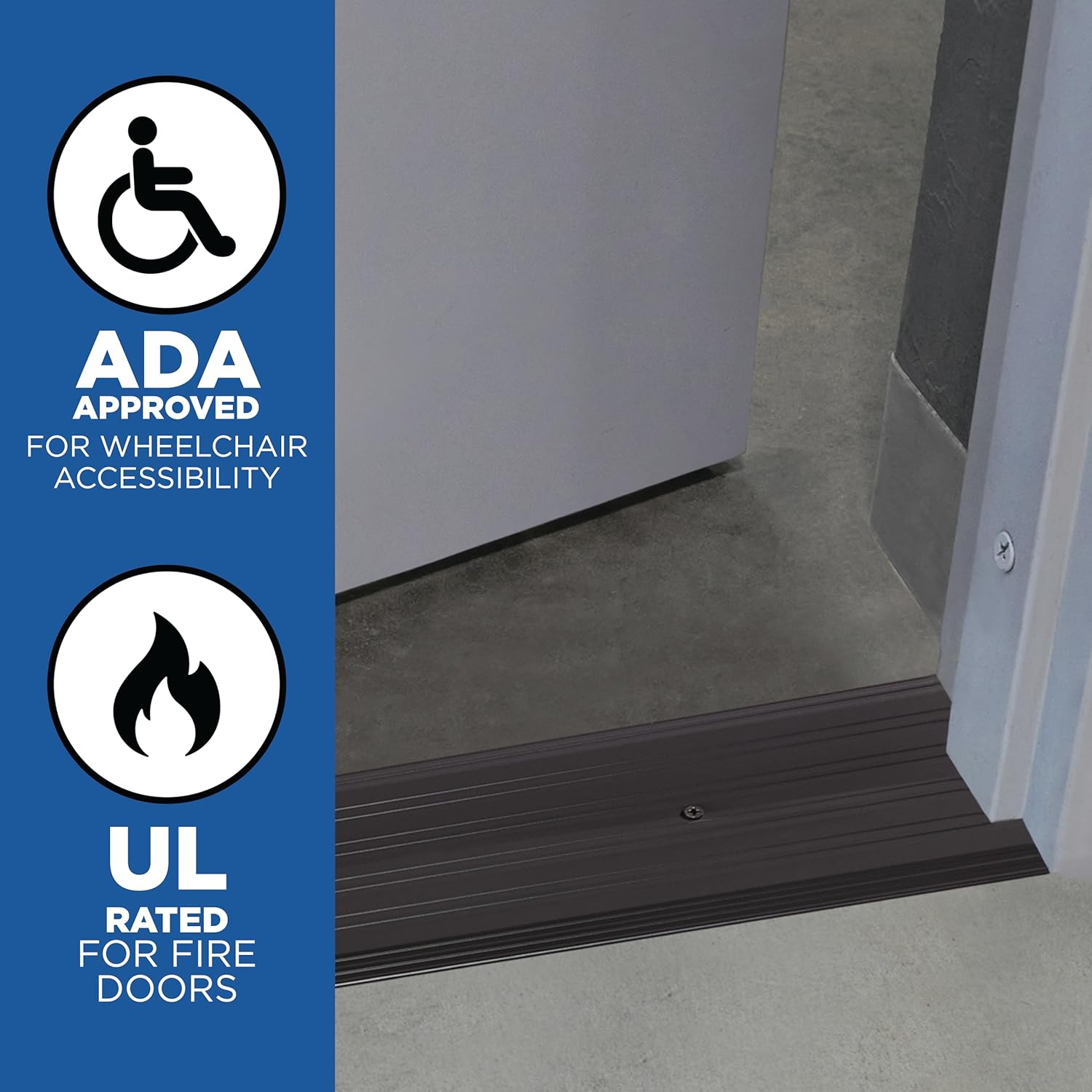 M-D Building Products 69816 Aluminum Commercial Flat-Profile Threshold: Durable and Sleek Entryway Access Solution Draft Protection (6 in. x 1/4 in. x 36 in) (Bronze)