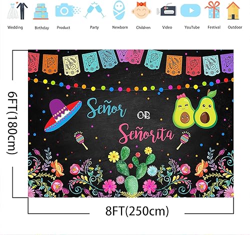 Miniatura 10 de Avezano Fondo para fiesta de revelación de género Señor o Señorita niño o niña, baby shower, fiesta, fotografía, fondo de aguacate mexicano para él