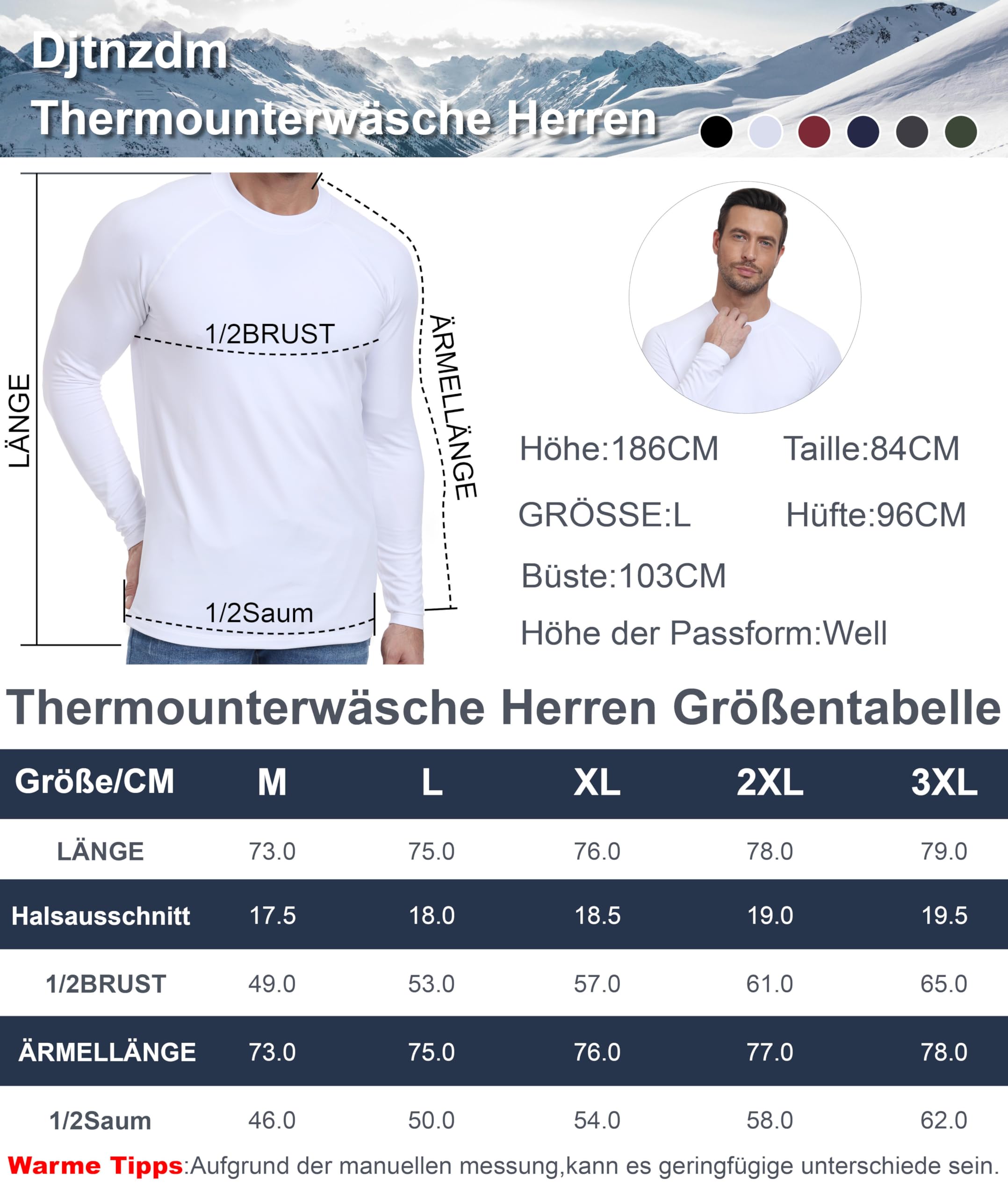 Hauts Thermiques Homme Compression Manches Longues Respirant sous Vetement Hiver Homme Polaire Tee Shirt Thermolactyl Sport Gym Ski Vêtement Chaud