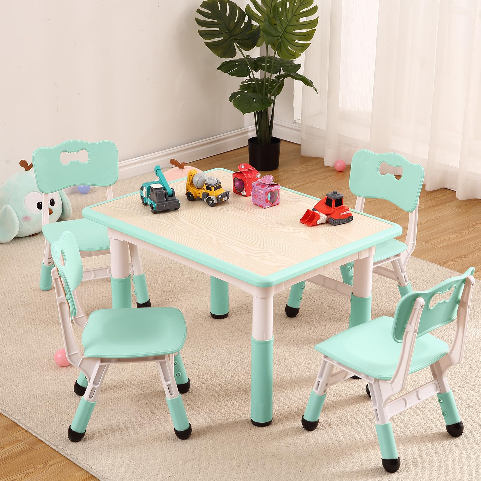 Modern Kids Table and 4 Chair Set,31.5