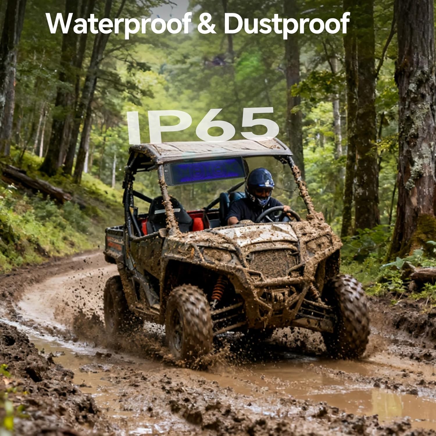 UTV Sound Bar 400W Golf Cart Speakers Bluetooth Golf Cart Sound bar UTV Speaker IP65 Waterproof Soundbar,Universal Mounting(17 Inch)