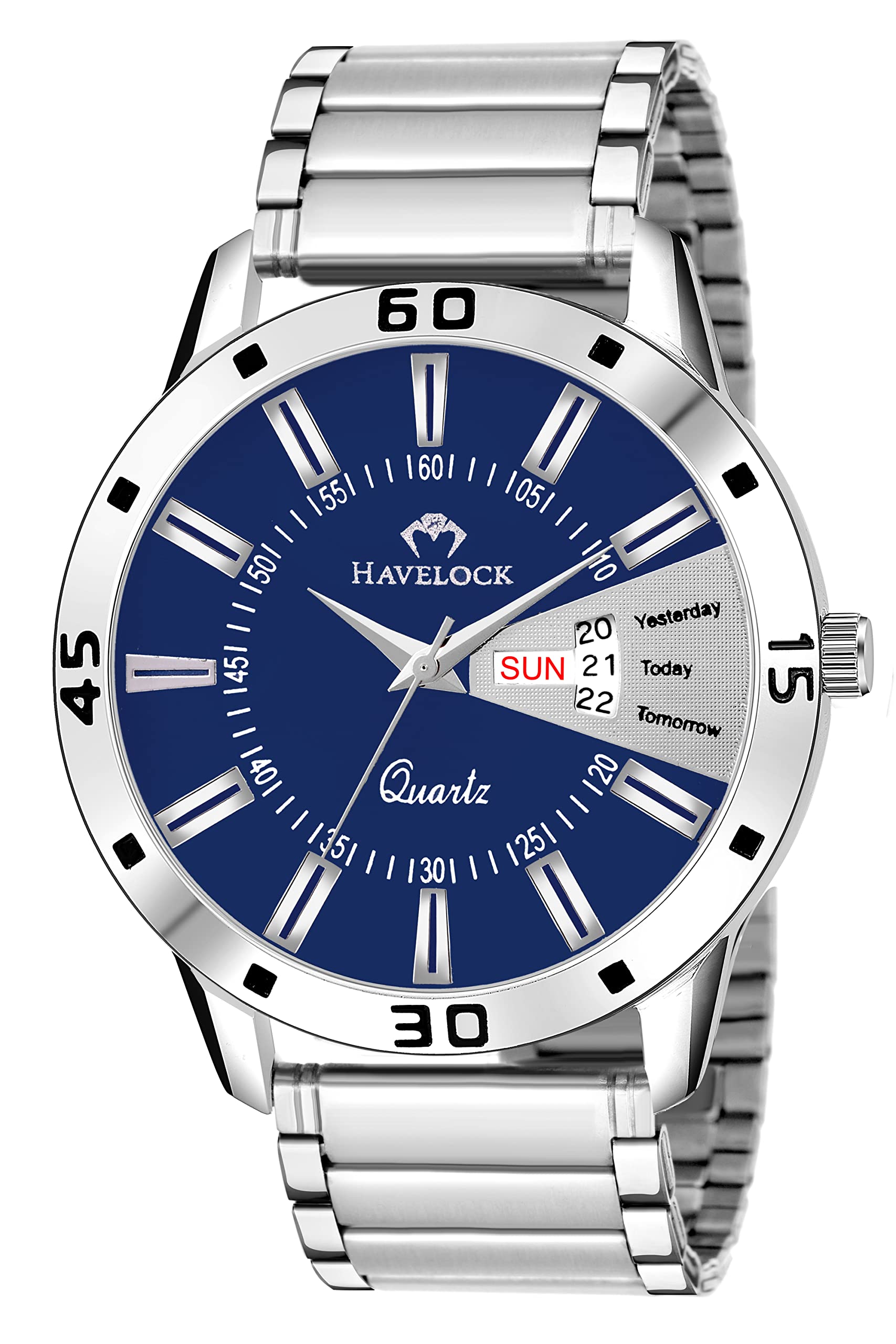 HAVELOCK Analog Day Date Functioning Stainless Steel Chain Watch for Men and Boys (Z-Blue) (B0BDG37NPL) Amazon Price History, Amazon Price Tracker