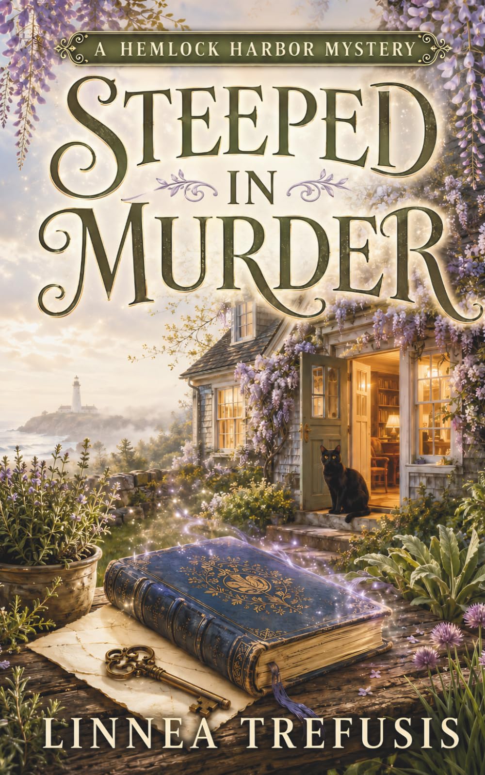Steeped in Murder: A Cozy Witch Mystery with a Talking Cat (A Hemlock Harbor Mystery)