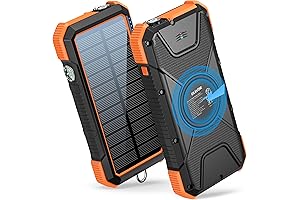 blavor Solar Power Bank, 20000mAh Portable Charger Solar Powered with 10W Wireless Fast Charging