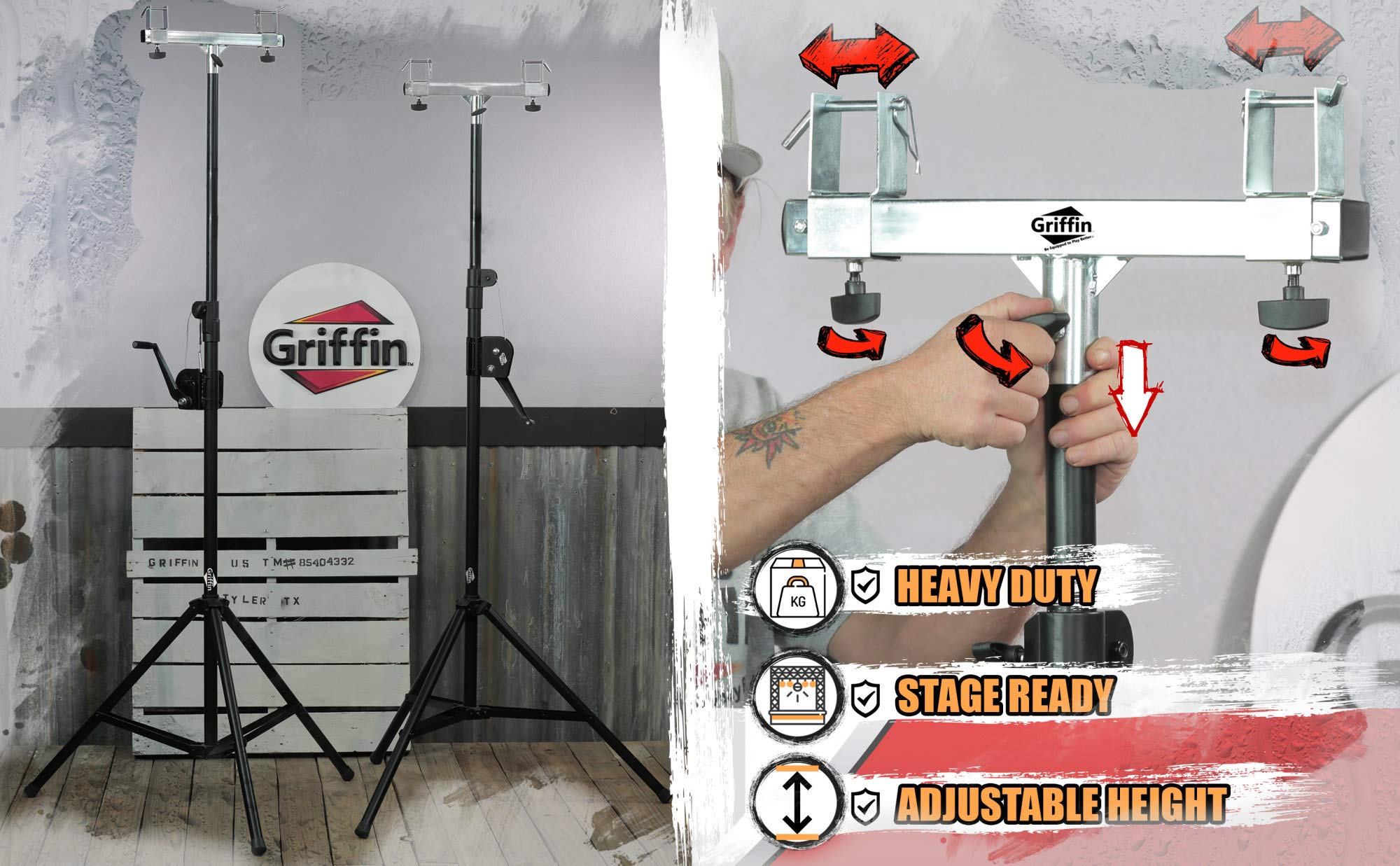 Buy Light Trussing Stands by GRIFFIN T Adapter DJ Booth Kit & Truss