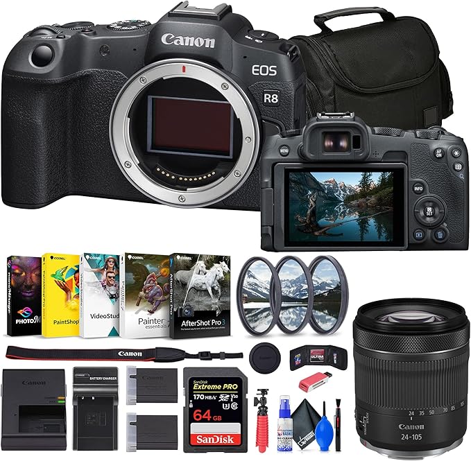 Amazon.com : Canon EOS R8 Mirrorless Camera (5803C002) RF 24-105mm Lens ...