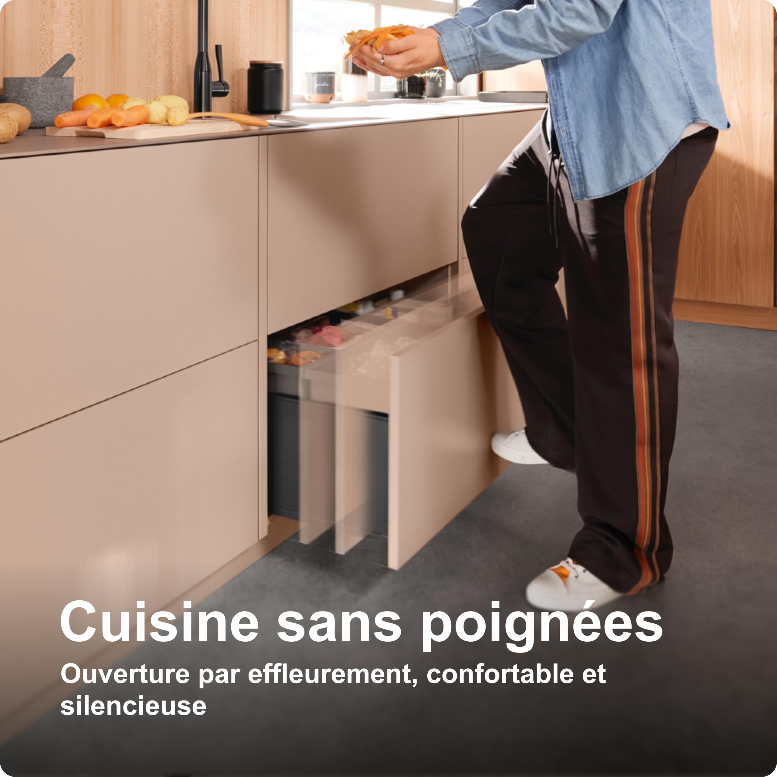 blum SERVO-DRIVE uno set I ouverture par pression Push-to-Open pour cuisines sans poignée I compatible LÉGRABOX, TANDEMBOX et MOVENTO I ouverture motorisée I ouverture électrique silencieuse