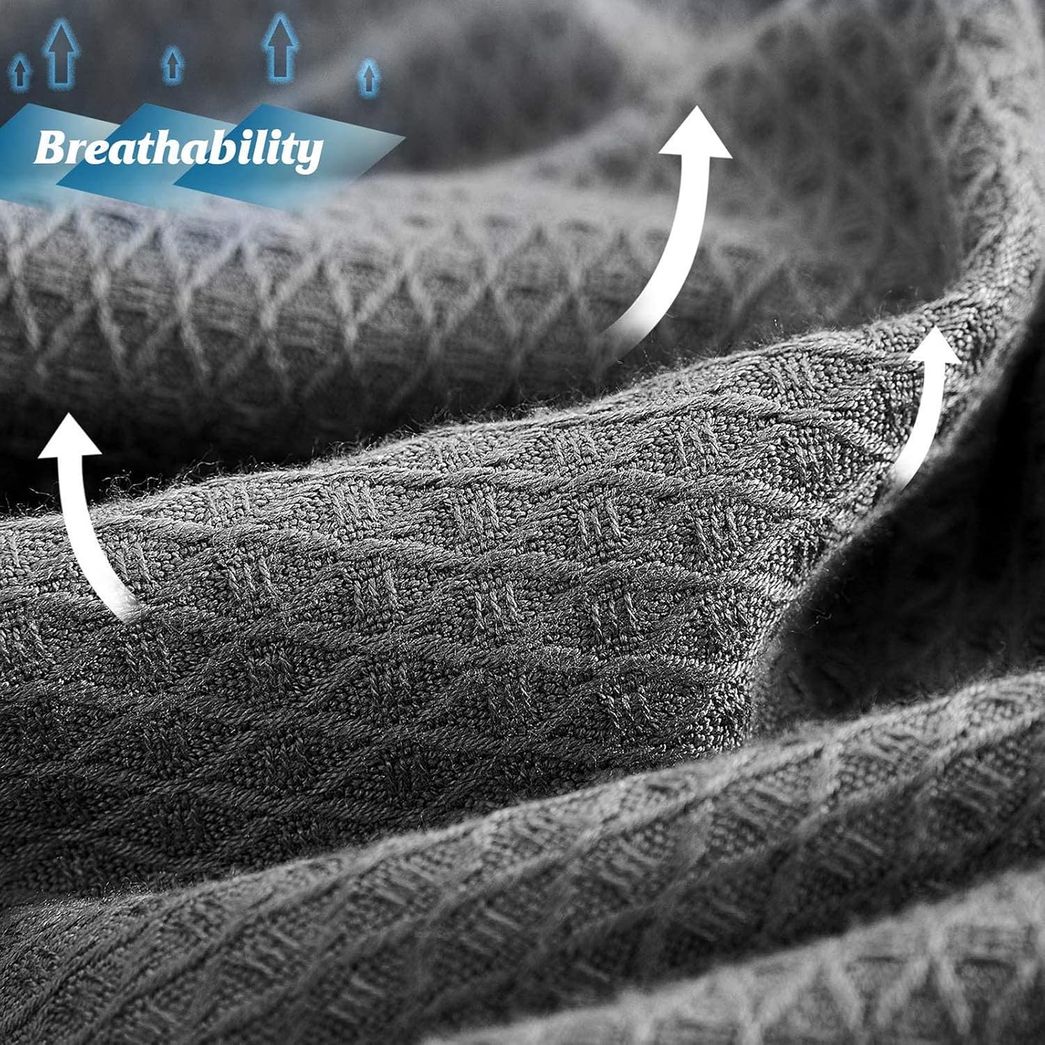 DANGTOP Cooling Blankets, Queen Size 100% Bamboo Blanket for All-Season, Cooling Blanket Absorbs Body Heat to Keep Cool on Warm Night, Ultra-Cool Lightweight Blanket for Bed (79x91 inches, Dark Grey) : Home & Kitchen