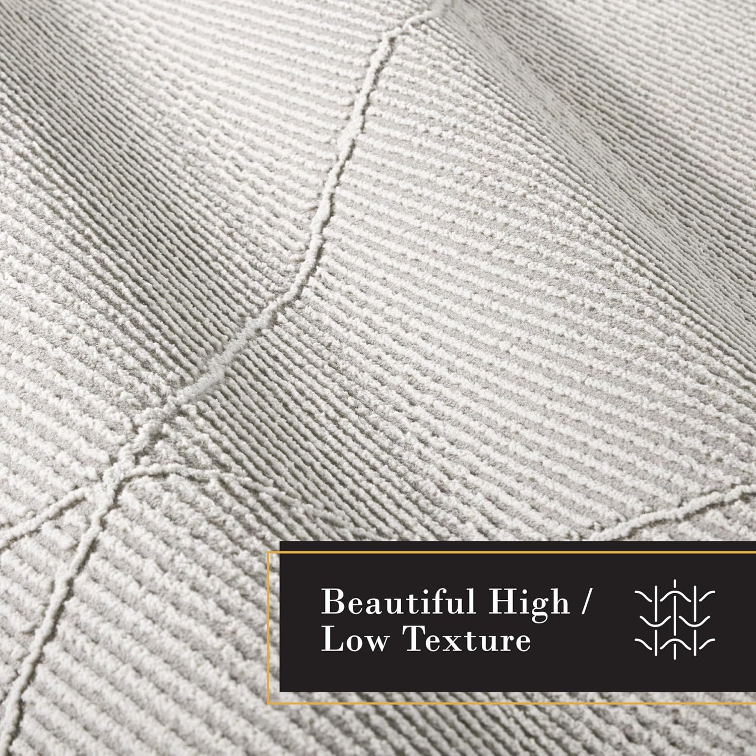 Town & Country Luxe Tretta Contemporary Diamonds Runner Area Rug with Plush High-Low Texture, Grey, 1'9"x7'2"