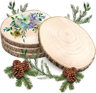 Scettar Holzscheiben 4 Stück, 18–20 cm und eine dicke von 15 mm Baumscheibe Holz — Empfehlung für Material auf Amazon