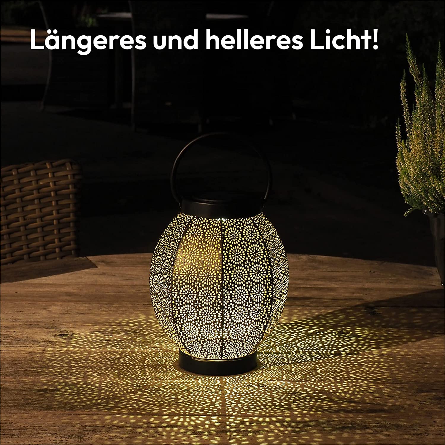 Gadgy Latarnia solarna na zewnątrz, z motywem kwiatu, do użytku na zewnątrz, dekoracja tarasu, wodoszczelność IP65, orientalna dekoracja ogrodowa, wisząca lub stołowa