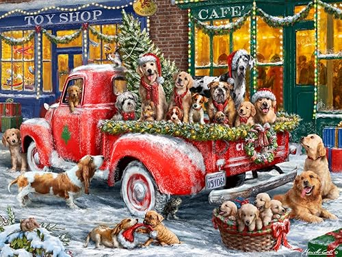 Vermont Christmas Company Rompecabezas de Navidad canina de 500 piezas