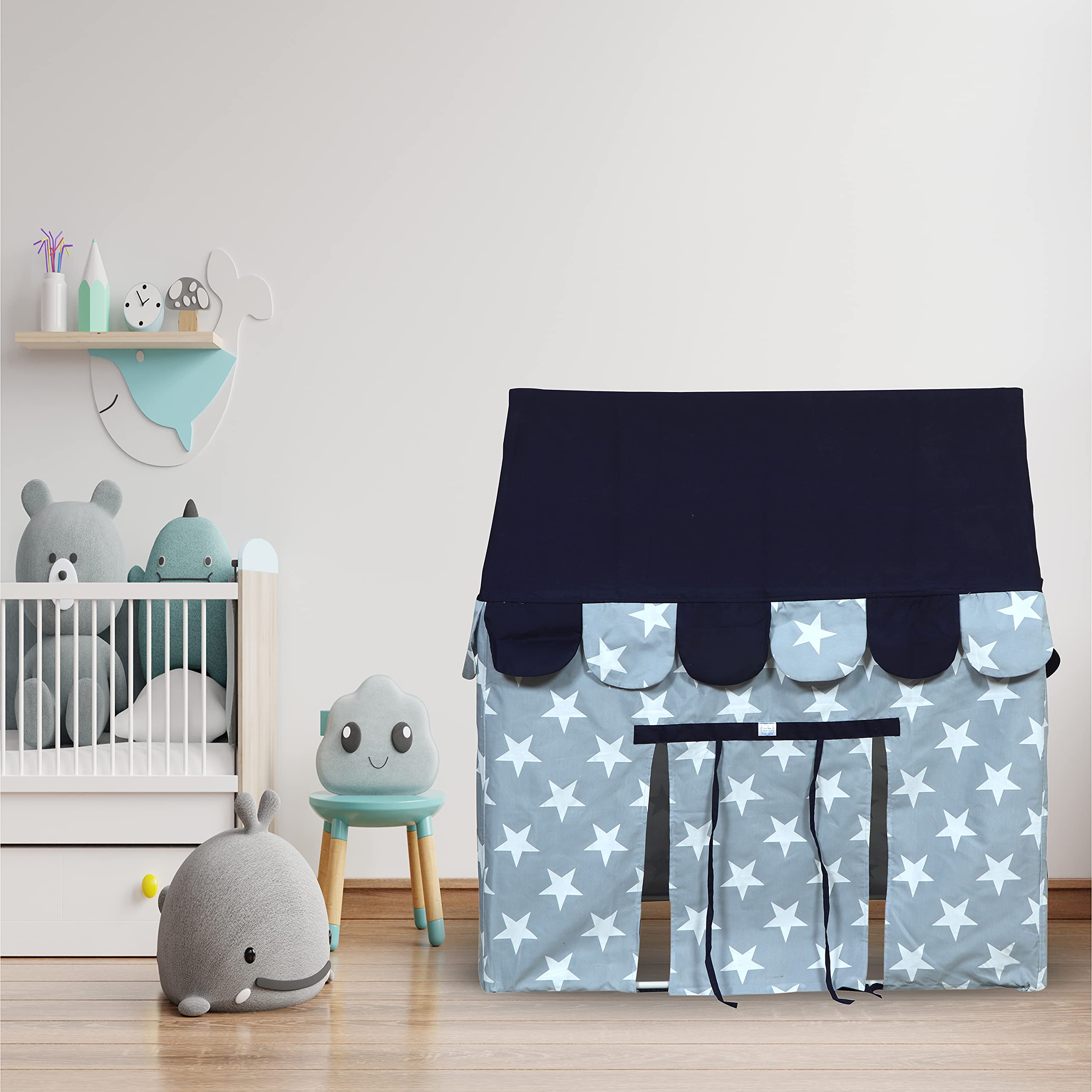 Nyra Decor Kids Star Theme Play Tent (Grey, Blue) (B09D9F1QBN) Amazon Price History, Amazon Price Tracker