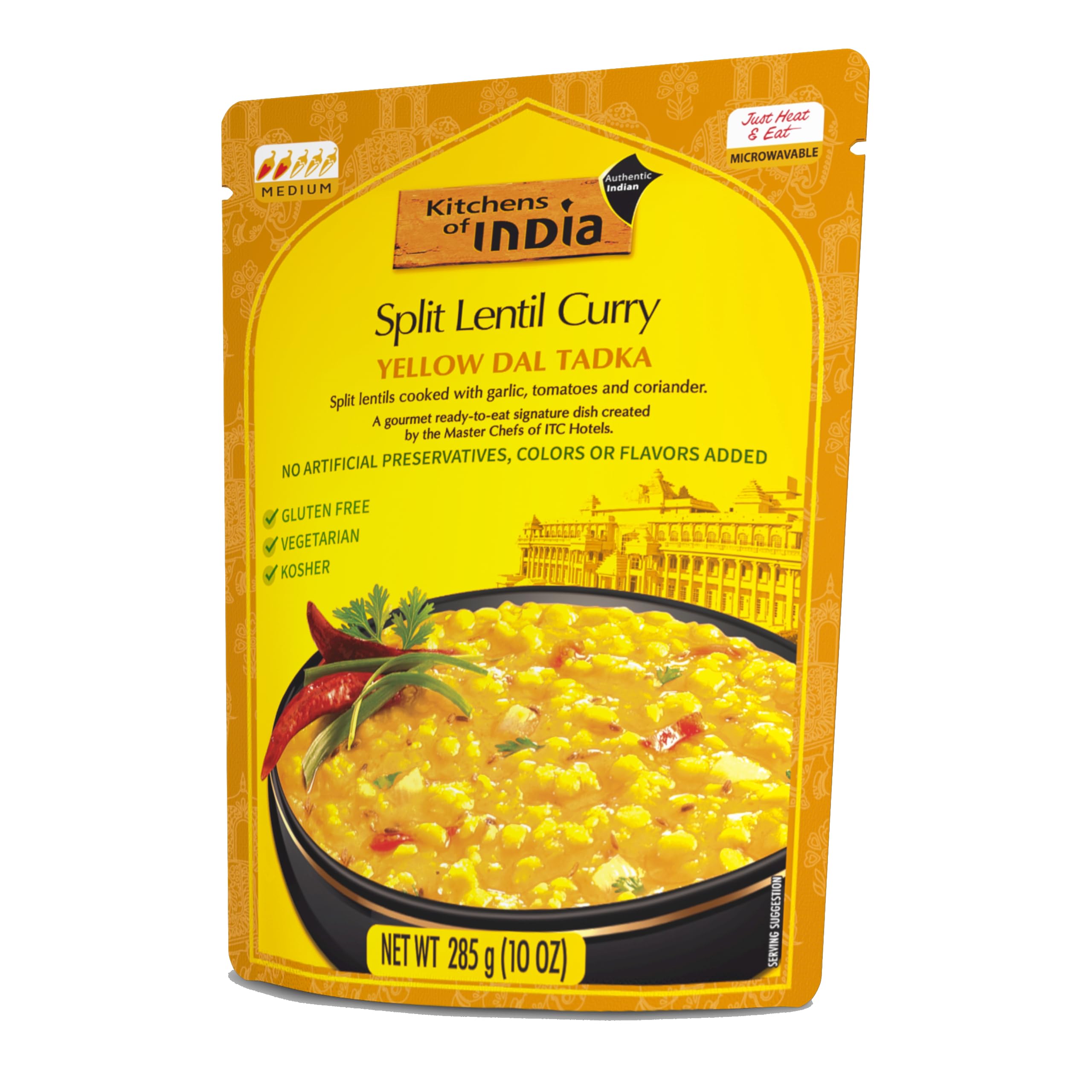 Kitchens Of India Ready To Eat Yellow Dal Tadka, Split Lentil Curry, 10-Ounce Boxes (Pack of 6)
