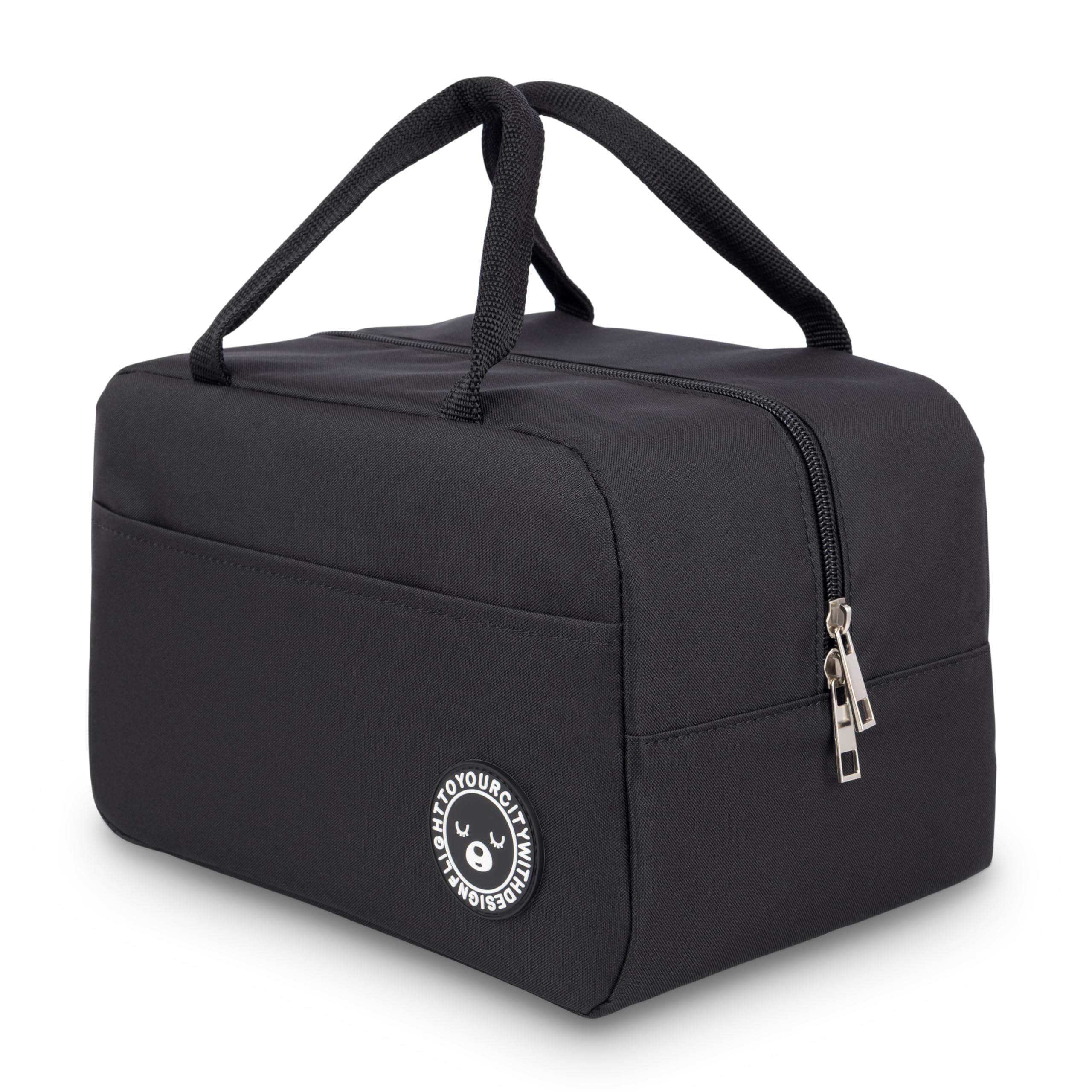 HIHIBEAR Bolsa Termica Porta Alimentos 9L, Bolsa Comida Trabajo, Lunch Bag, Bolsa Isotermica Porta Alimentos, Bolsa Termica Comida Trabajo, Bolsa Porta Alimentos Oficina Viaje Picnic (Negro, 9L)