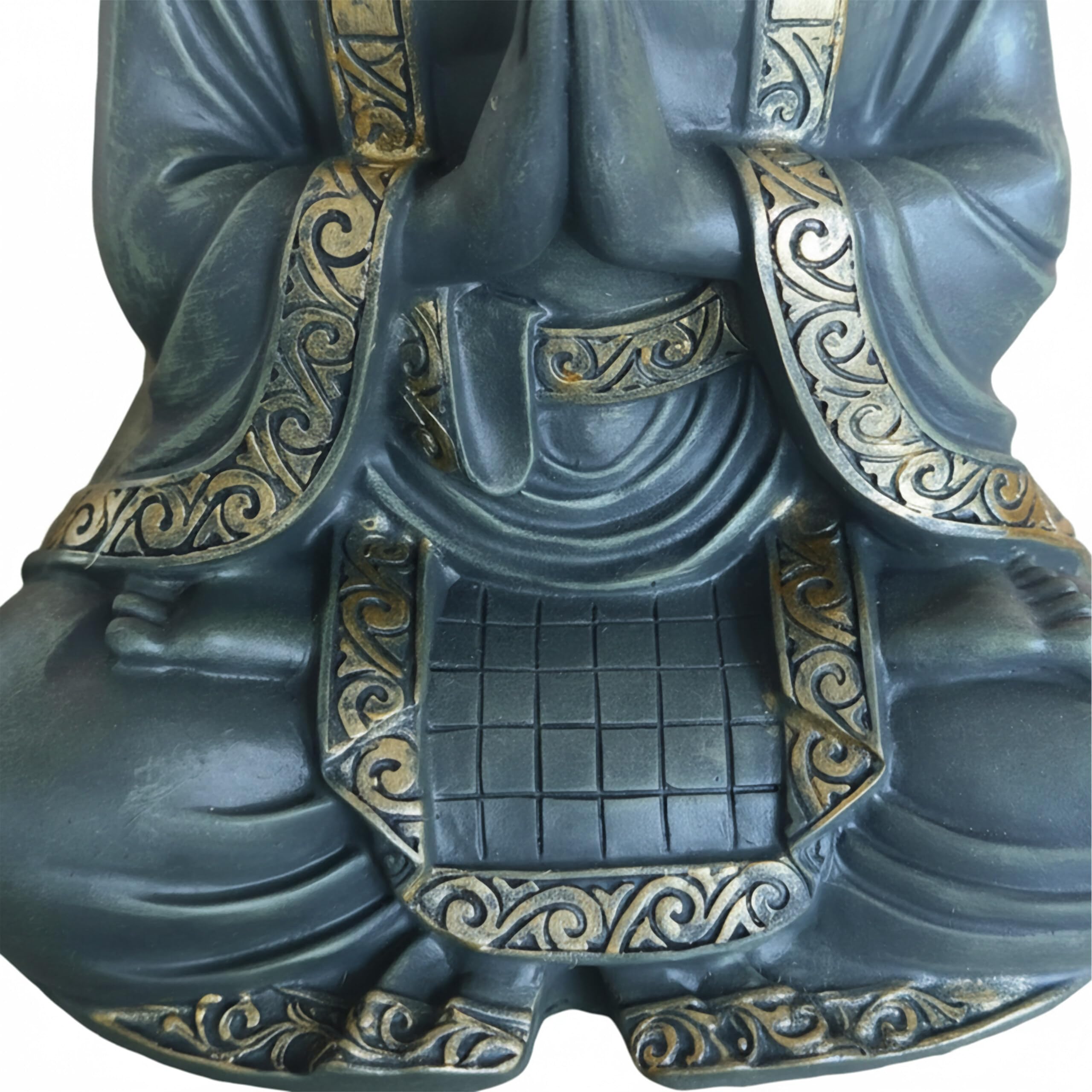Relaxdays Statua di Buddha in Preghiera, 38 cm, Giardino e Soggiorno, Resistente alle intemperie