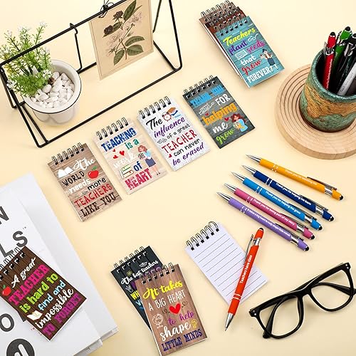 Miniatura 3 de Juego de 72 piezas de regalos de agradecimiento para profesores, bolígrafos para profesores, cuadernos motivacionales, blocs de notas inspiradores,