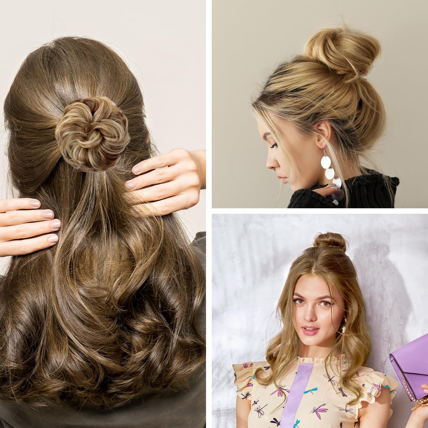 Messy Bun Hair Piece for Women Synthetic Hair Scrunchies, Curly Hair Bun Extensions, Messy Hair Bun Scrunchie - Image 4