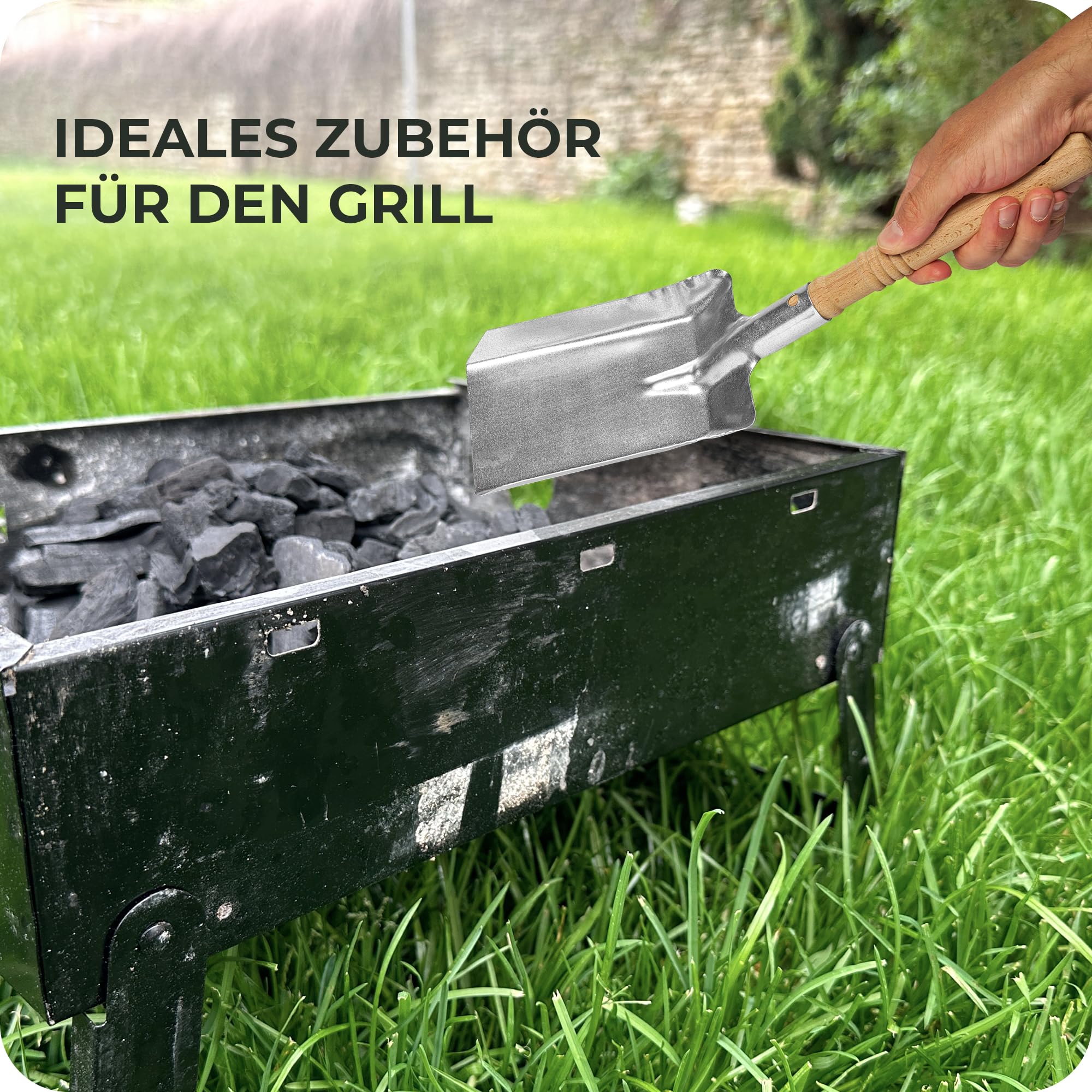 Kohleschaufel Kohlelöffel Ascheschaufel Schaufel Kamin Ofenschaufel (10, Kohleschaufel verzinkt)
