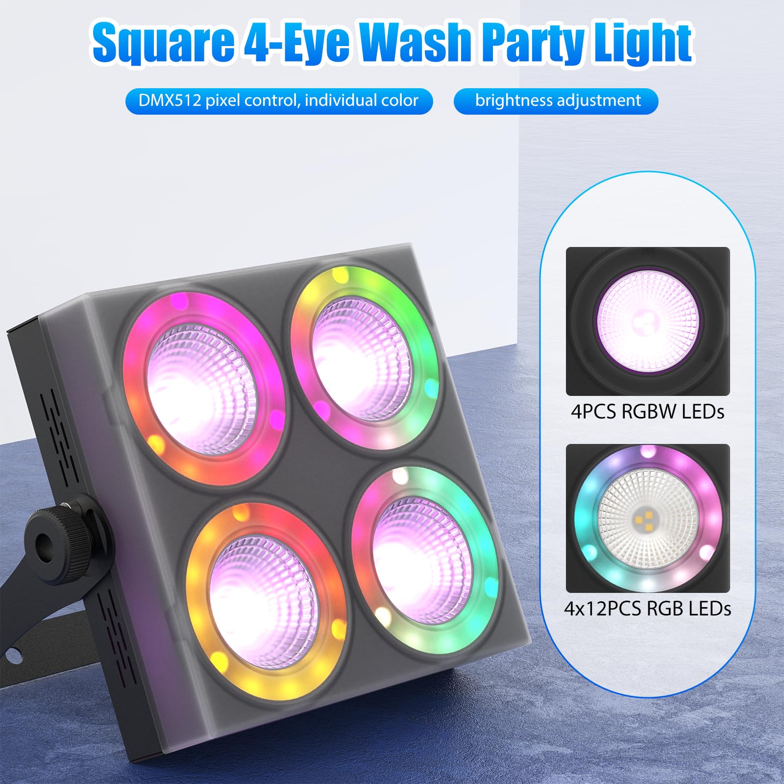 80 W RGBW LED Par Scheinwerfer, 66CH DMX Bühnenlicht Wall Wash Licht mit Auto/Sprachsteuerung Discolicht für party DJ Bar KTV Geburtstage Clubs Ausstellungen Fotografie