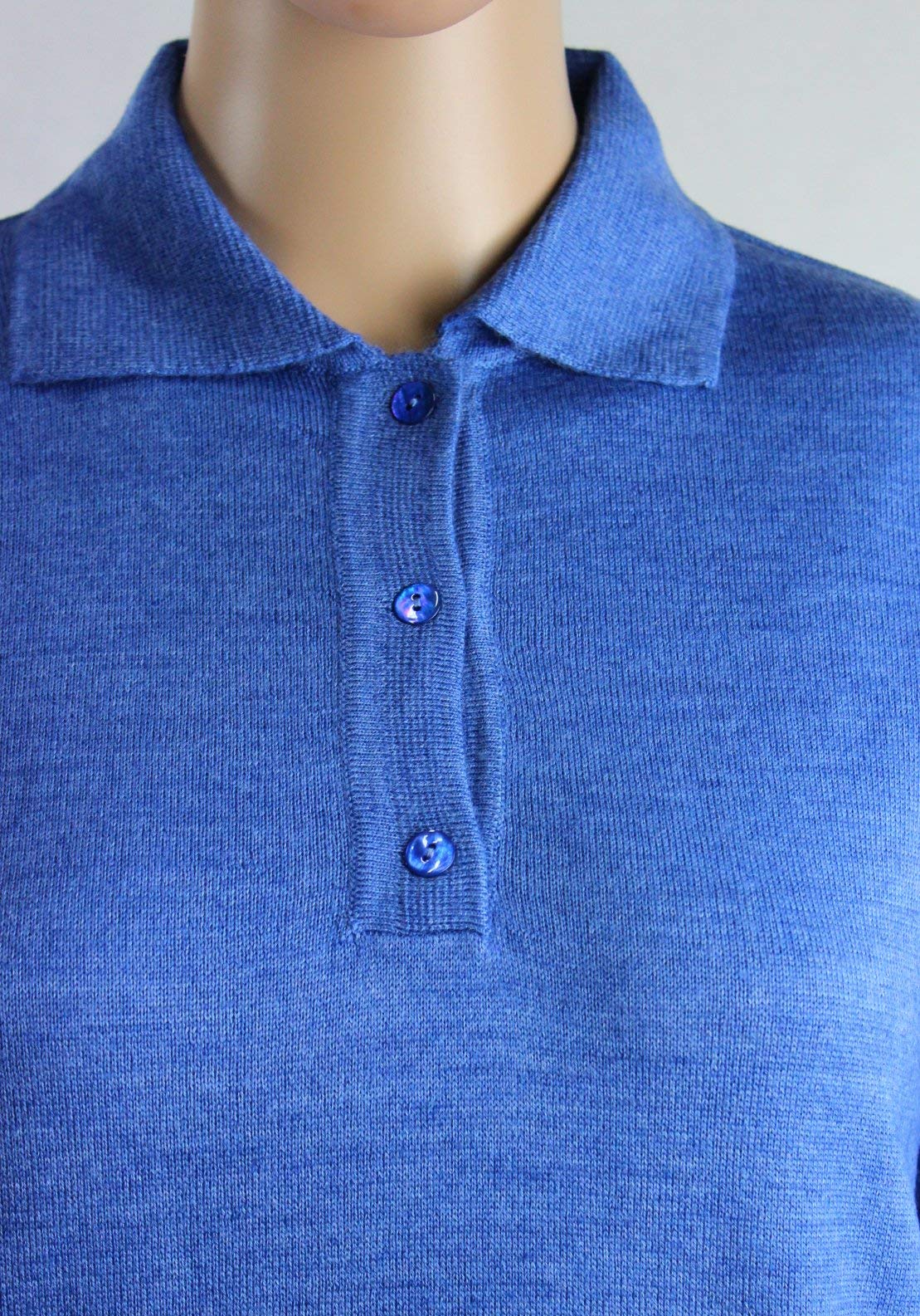 Polo Donna Manica Lunga 3 Bottoni, Maglia Donna Misto Lana Merinos 80% Made in Italy, Maglie Donna Eleganti, Lavorazione Fatta in Italia con Estrema Cura per i Dettagli