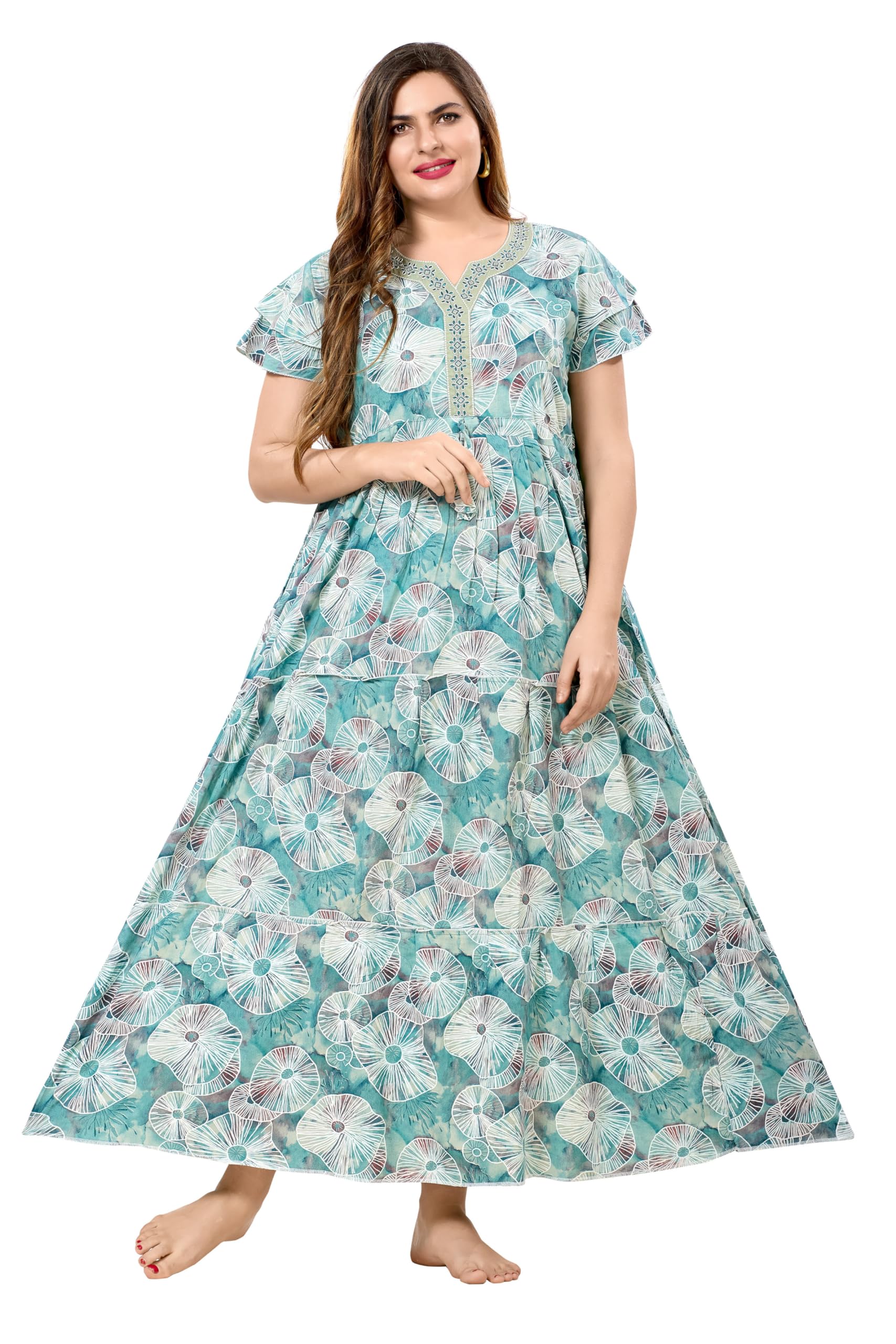 Women Premium Rayon Dancing Queen Nighty 1801-image-17