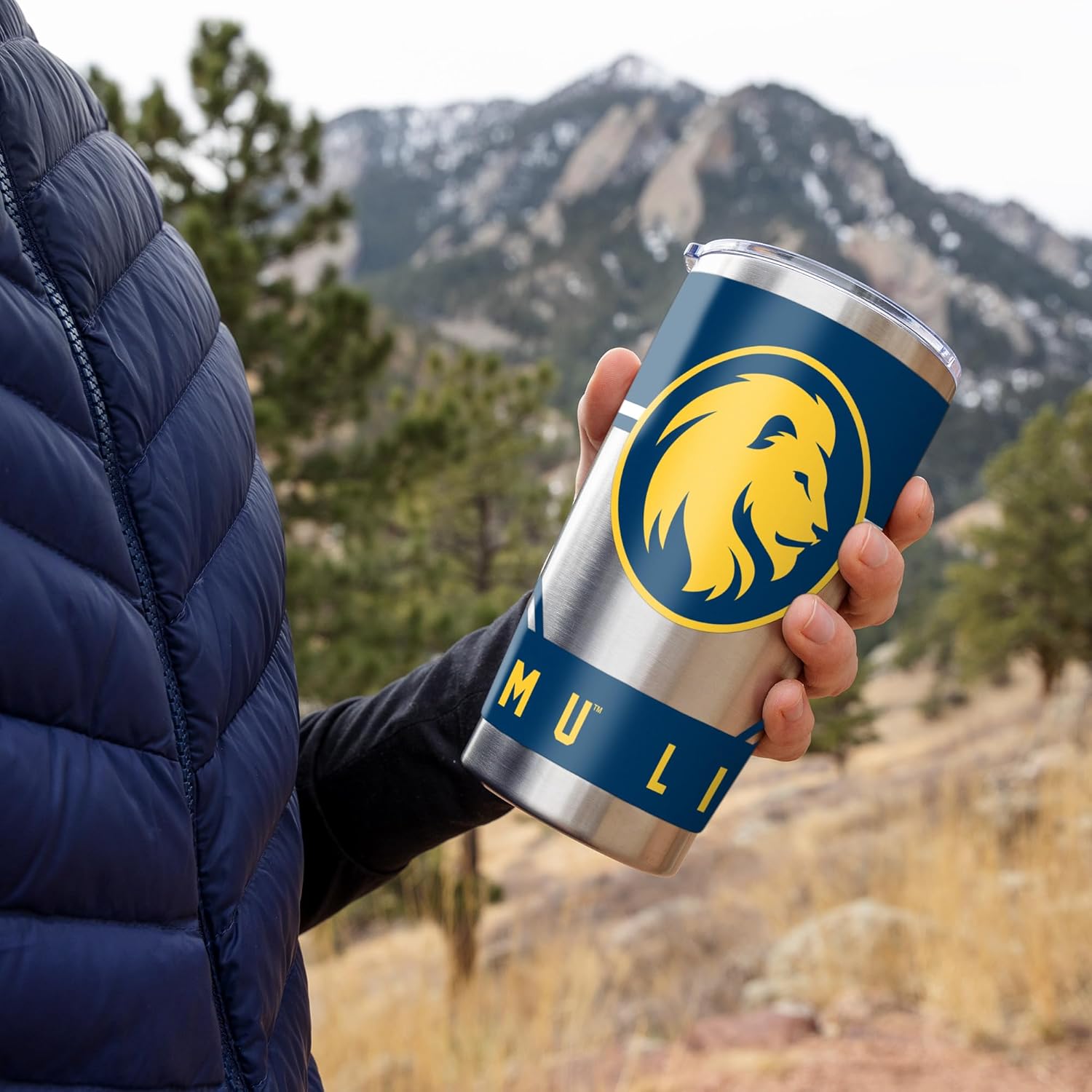 Rico Industries NCAA East Texas A&M Lions Standard 20oz Stainless Steel Tumbler with Lid - Great For Coffee, Tea, Water or Cocktails - Image 2