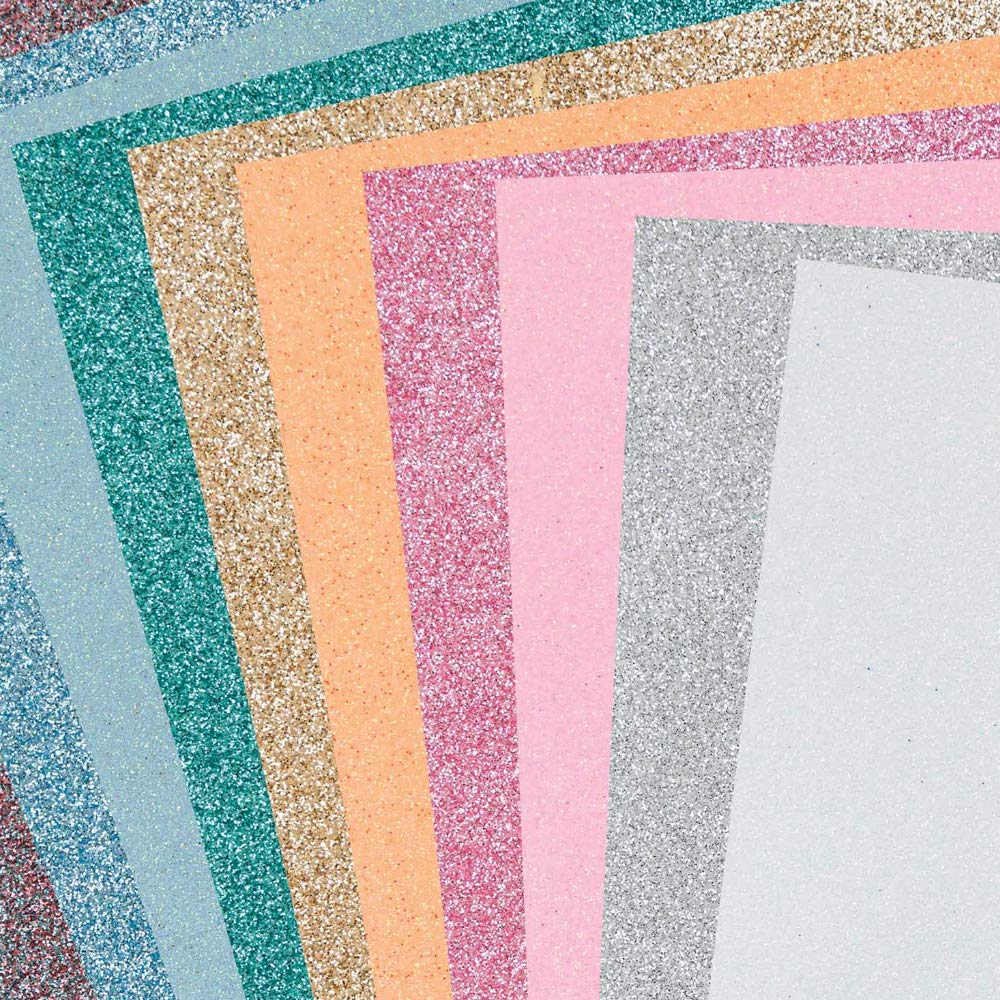 Crafty Capers [Different_shades] 10 Assorted Sheets Of A4 Pastel Glitter Craft Foam - 2Mm Thick