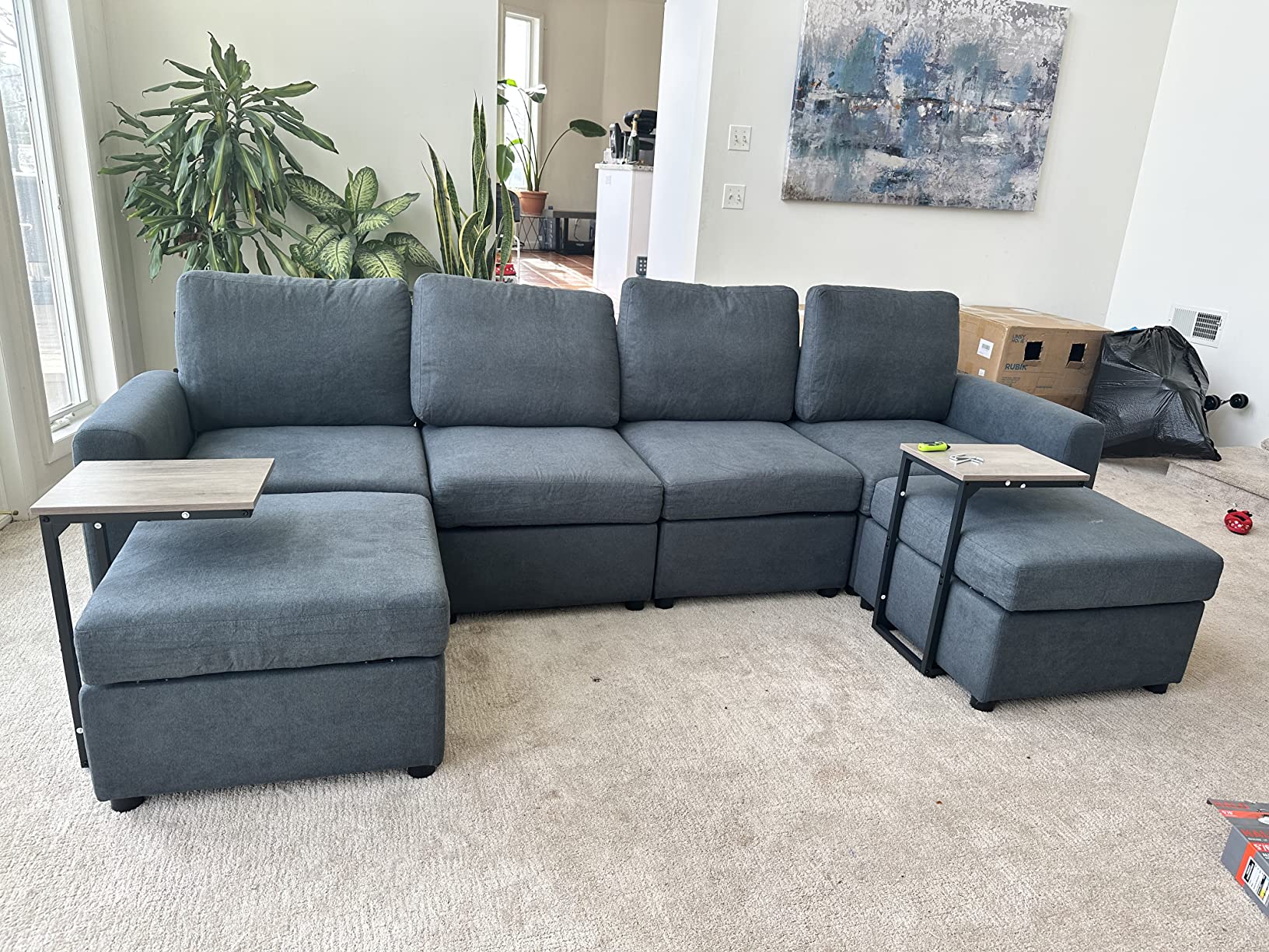 72/mo Finance LINSY HOME Modular Sectional Sofa, Convertible U