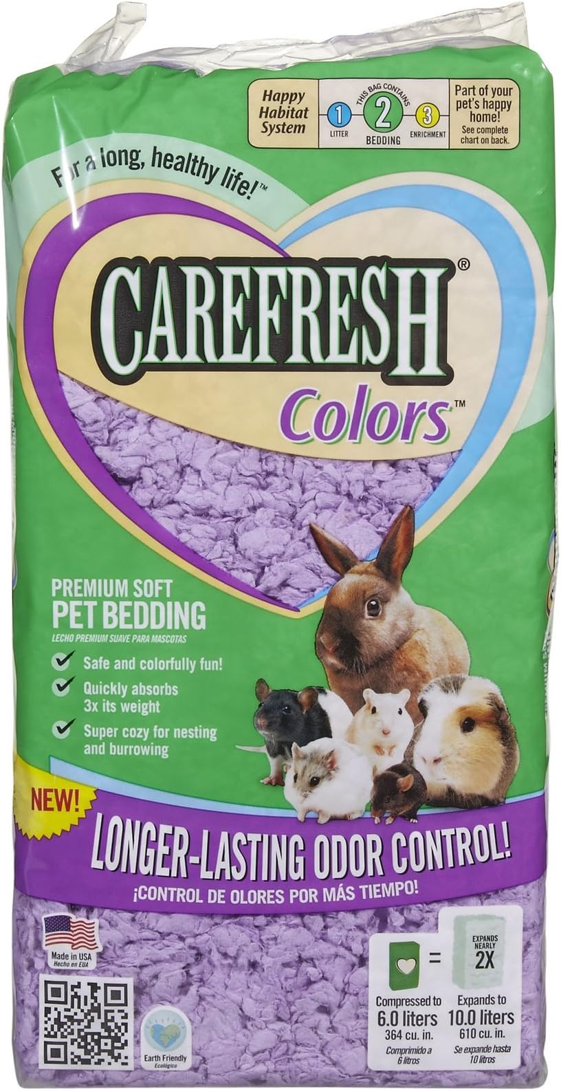 CarefreshColorsโข Premium Soft Bedding, Purple 10L, 2.2 Lbs.