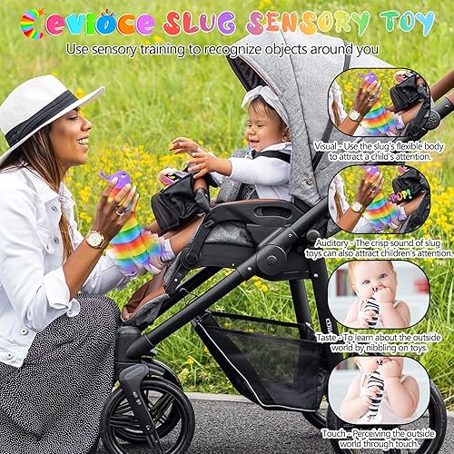 Miniatura 3 de Cevioce Juguete sensorial de babosas para niños y adultos, 3 piezas de juguetes sensoriales para autismo para niños autistas, juguetes para niños