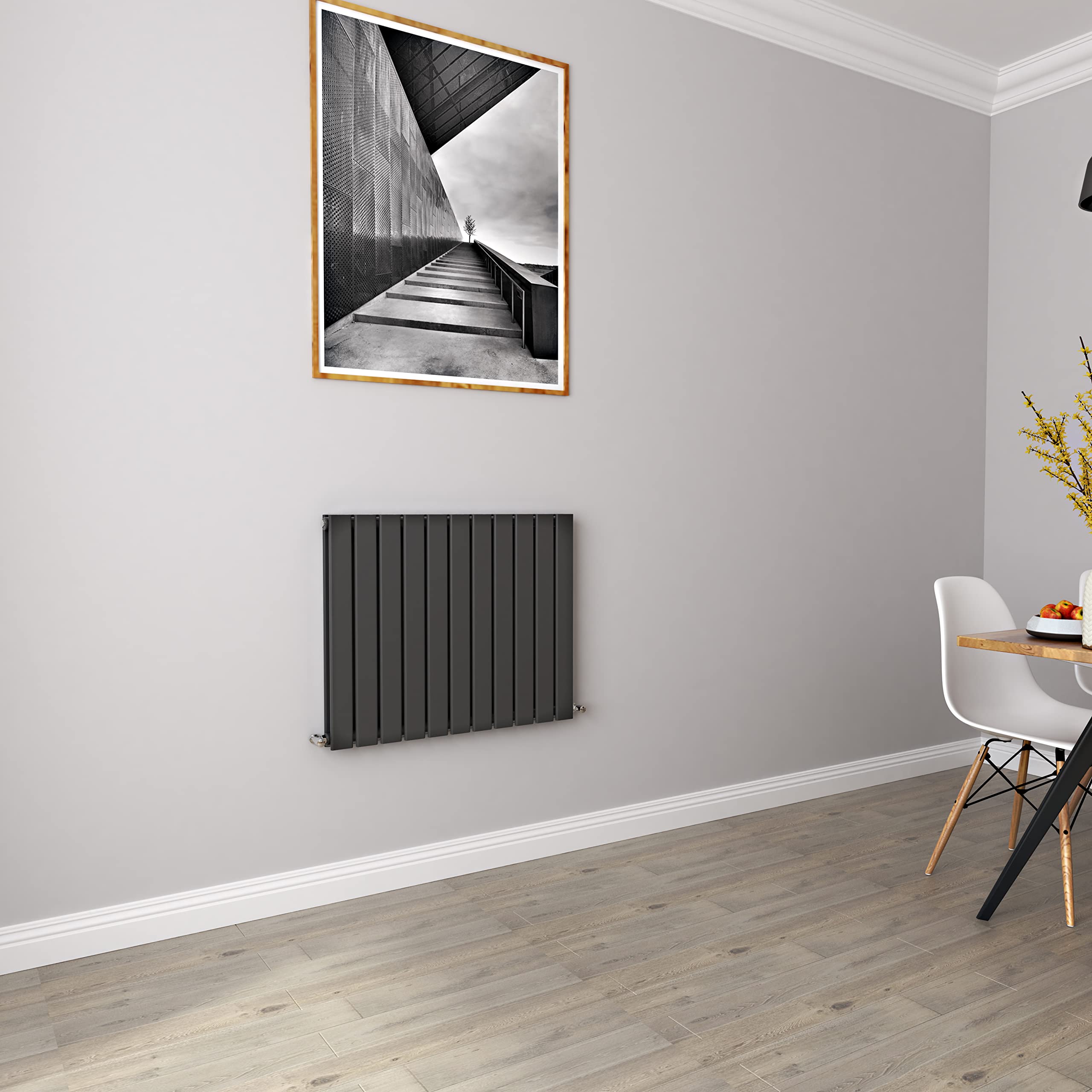 Anthracite Radiators Horizontal Small Rad Double Flat Panel Central Heating Radiators 600 * 748mm
