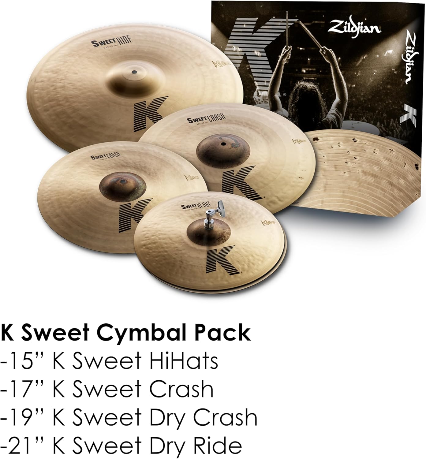 Avedis Zildjian Company K Sweet Cymbal Set - 15/17/19/21 inch