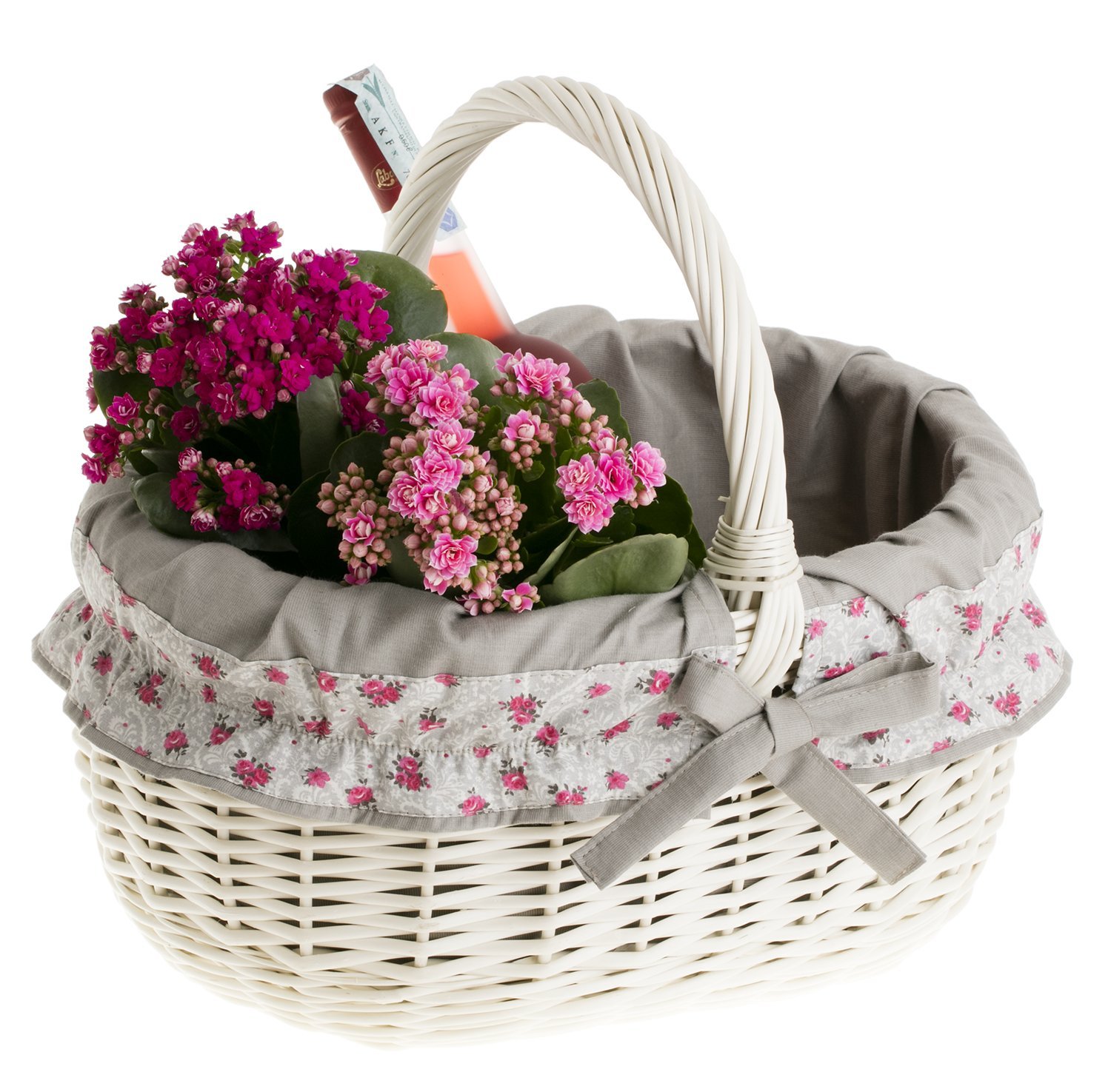 e-wicker24 Koszyk na zakupy z wikliny, kosz zakupowy, kosz na piknik, wiklinowy kosz na prezent