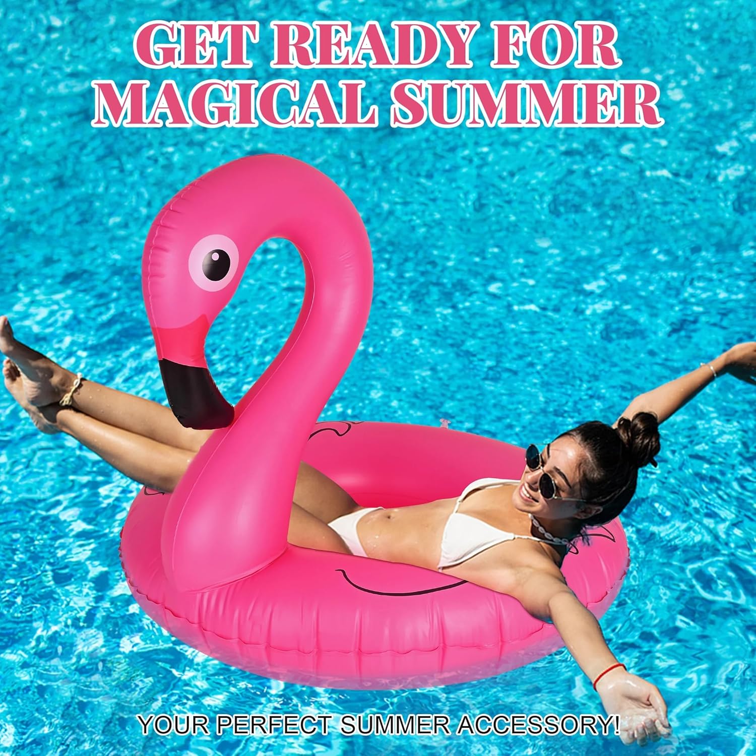 Flamingo Pool Floats Inflatable Summer Pool Toys Beach Lake Vacation Floating Loungers for Adults