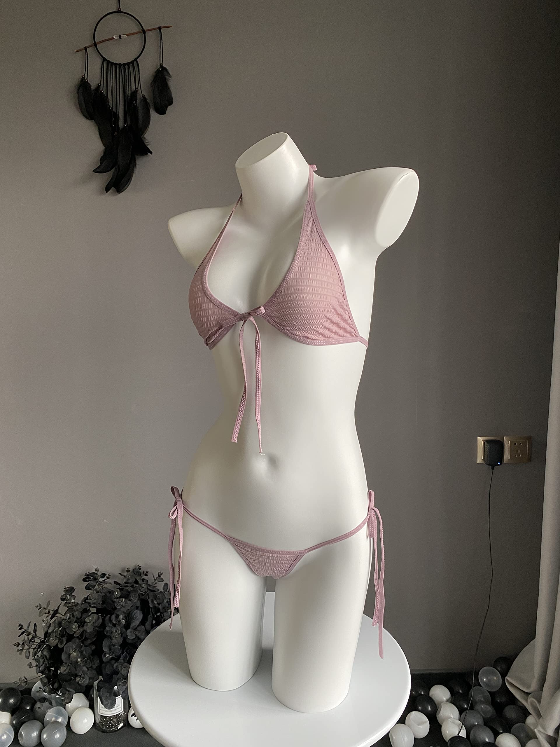 SINGUYUN Sexy Lingerie Set for Women Anime Bikini Cute Maid Outfit Bra Panties Cosplay Japanese Lolita Underwear: 2655lavender