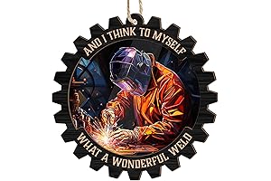 Artsy Woodsy Welder Christmas Suncatcher Ornament: A Unique Gift for Welders