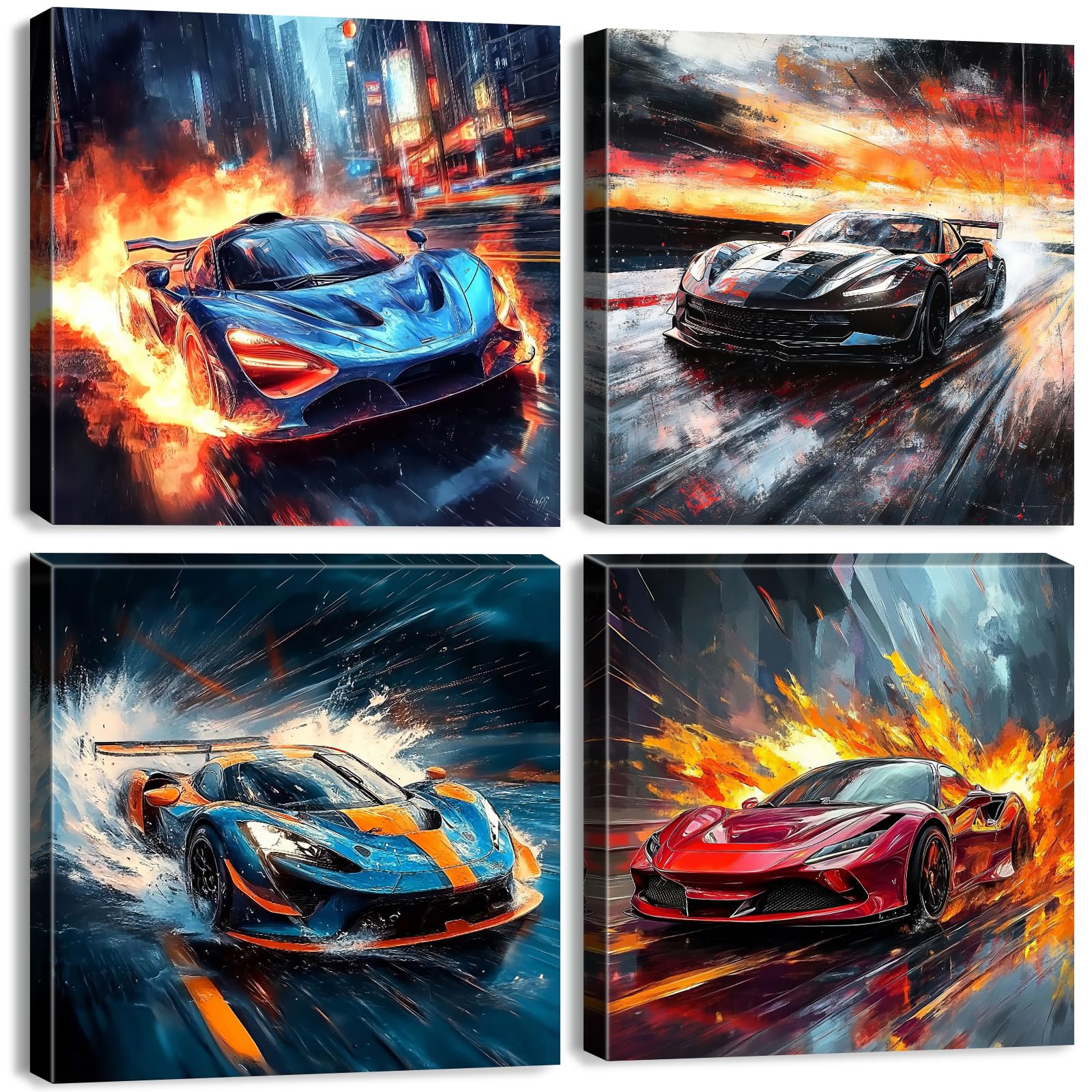 Amazon.com: Abstract Car Posters Colorful Lamborghini Wall Art for