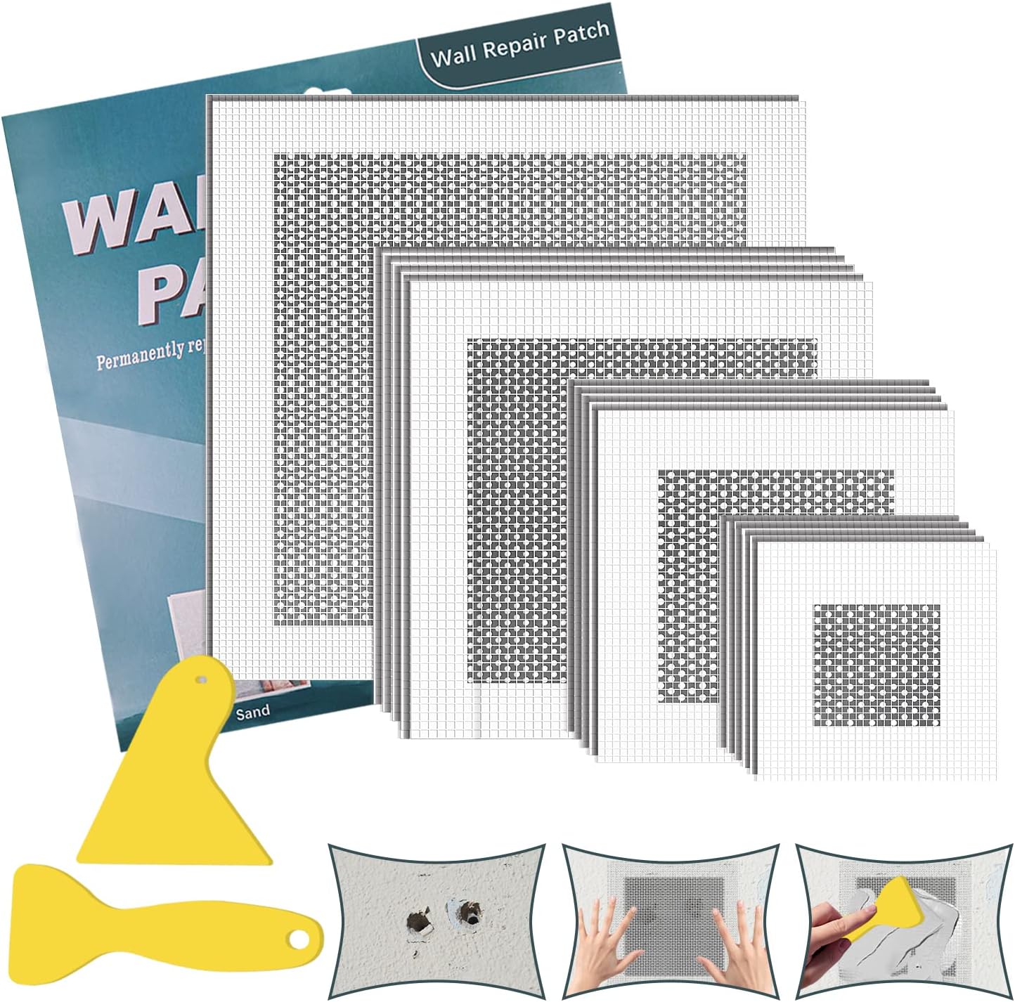 14 Pack Drywall Repair Kit 2/4/6/8 Inch Aluminum Wall Repair Patch