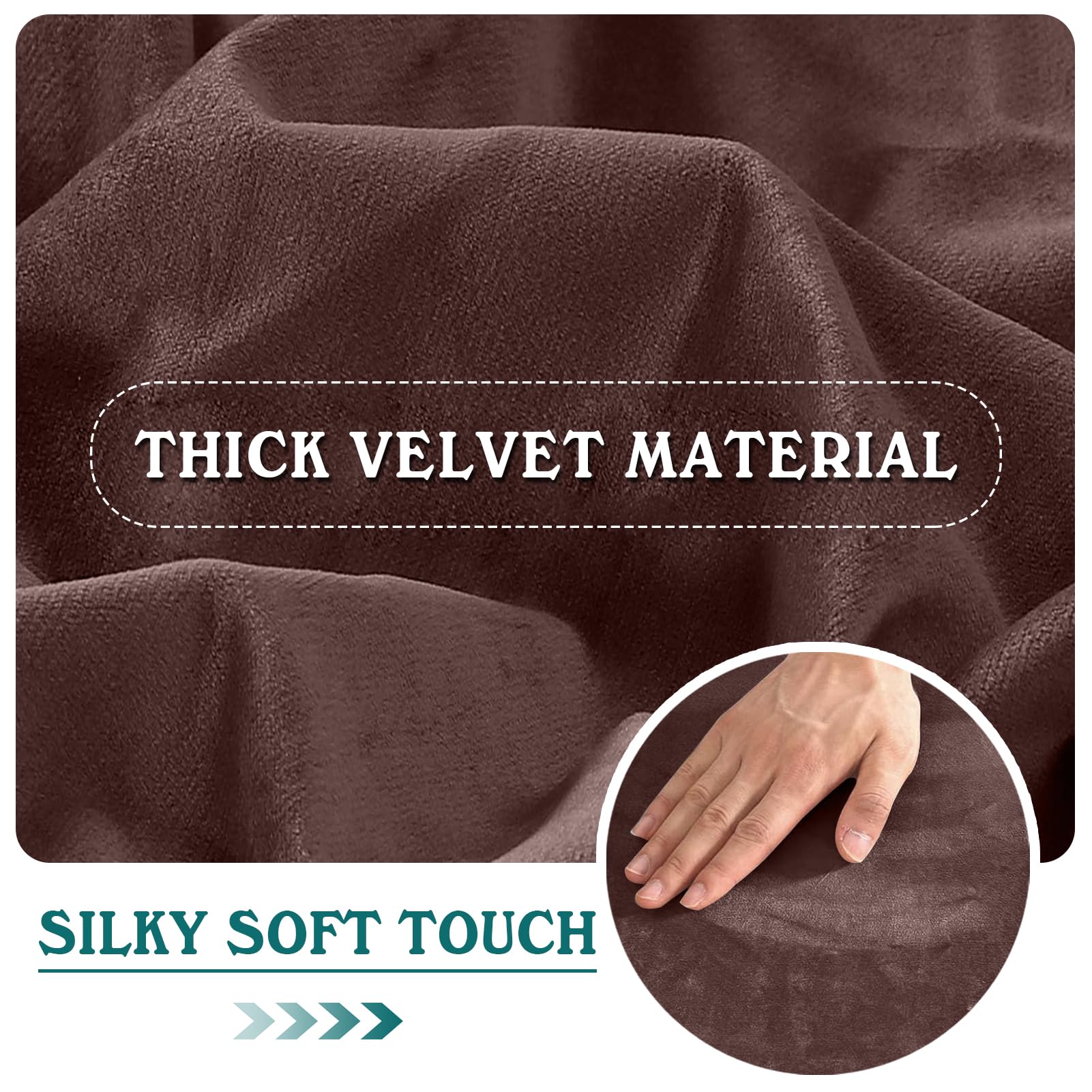 BXFUL Stretch Velvet Sofa Seat Cushion Cover, Removable Sofa Couch Covers with Elastic Bottom - Image 3