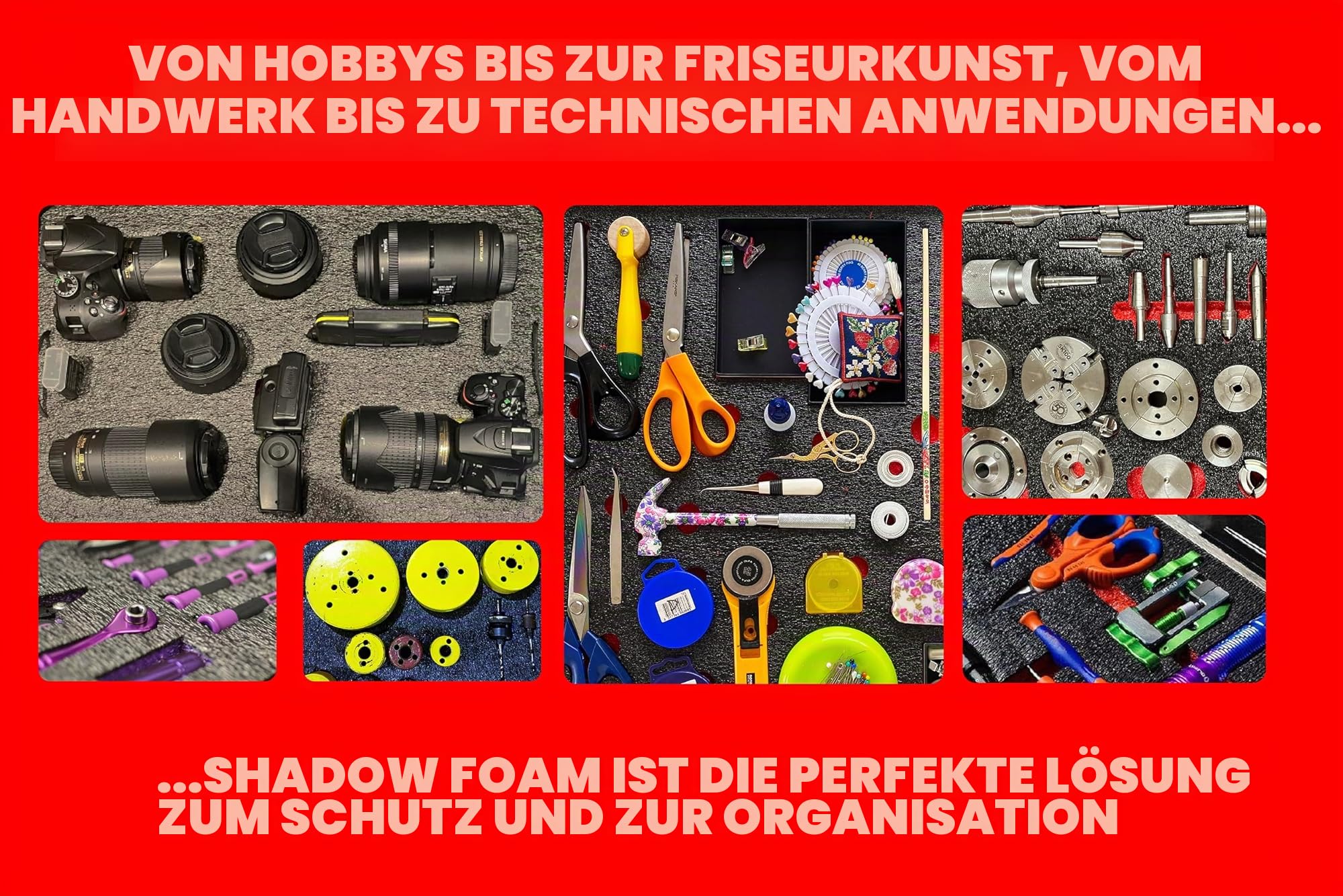 hadow Foam Schaumstoffeinlagen für DeWalt TSTAK & Stanley Schubladen – DIY Schaumstoffeinlage für Werkzeugkoffer Organisation – Werkzeugaufbewahrungssystem - Zweierpack - Gelb (50 mm Tiefe)