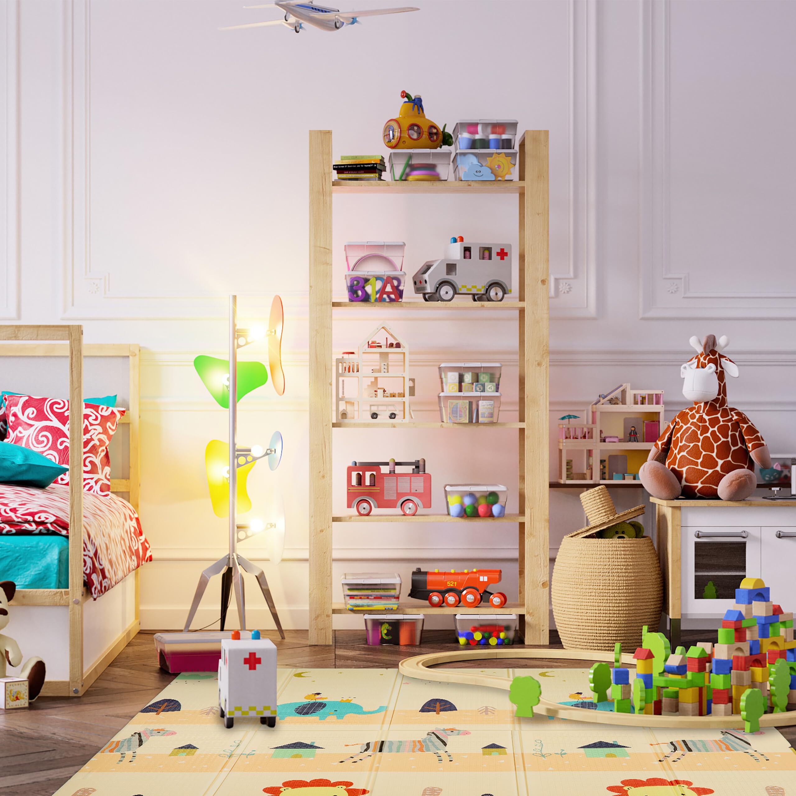Relaxdays Tappeto Gioco per Bambini e Neonati, Tappetino per Gattonare, LxP: 200x180 cm, in Gomma XPE Atossica, Colorato